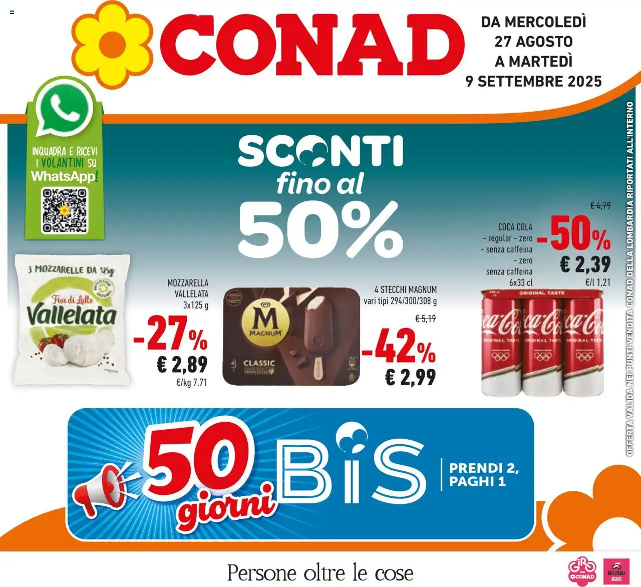 Volantino Conad valido da 27/08/2025 numero di pagina 1