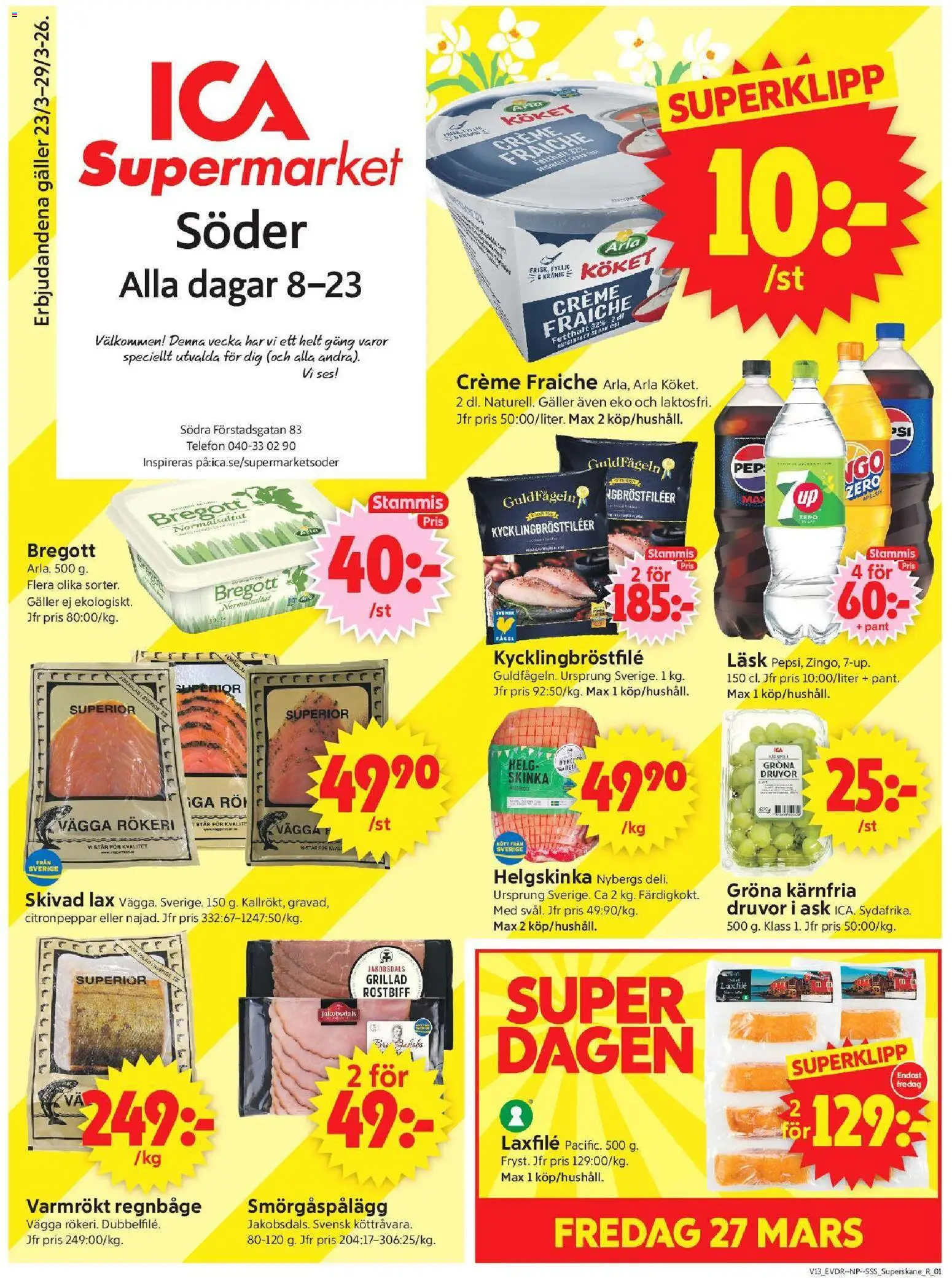 Förhandsgranska reklamblad Malmö från butik ICA Supermarket gäller från 23/03/2026