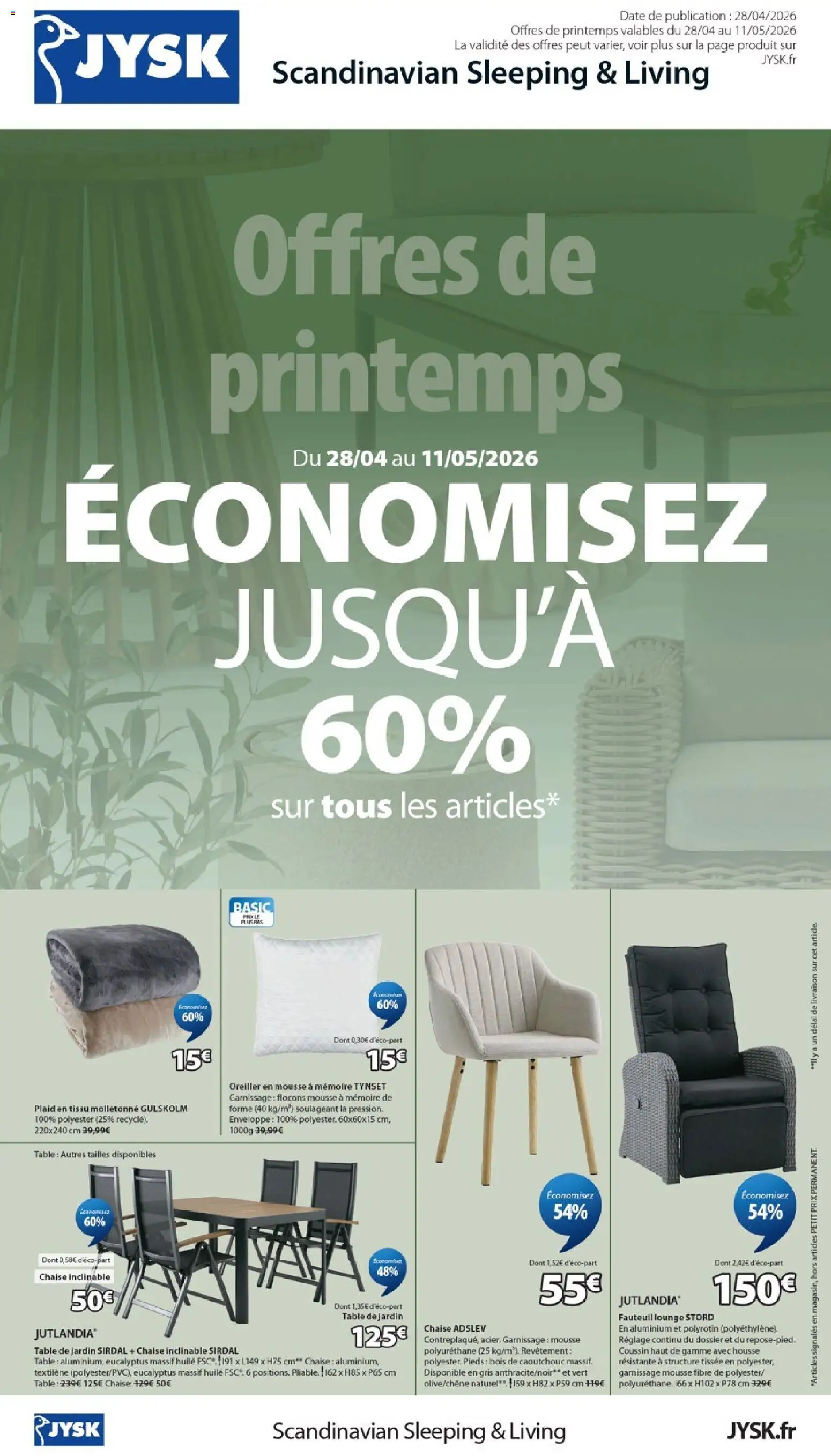 Prévisualisation de Jysk offres de printemps du magasin Jysk formulaire valide 28/04/2026