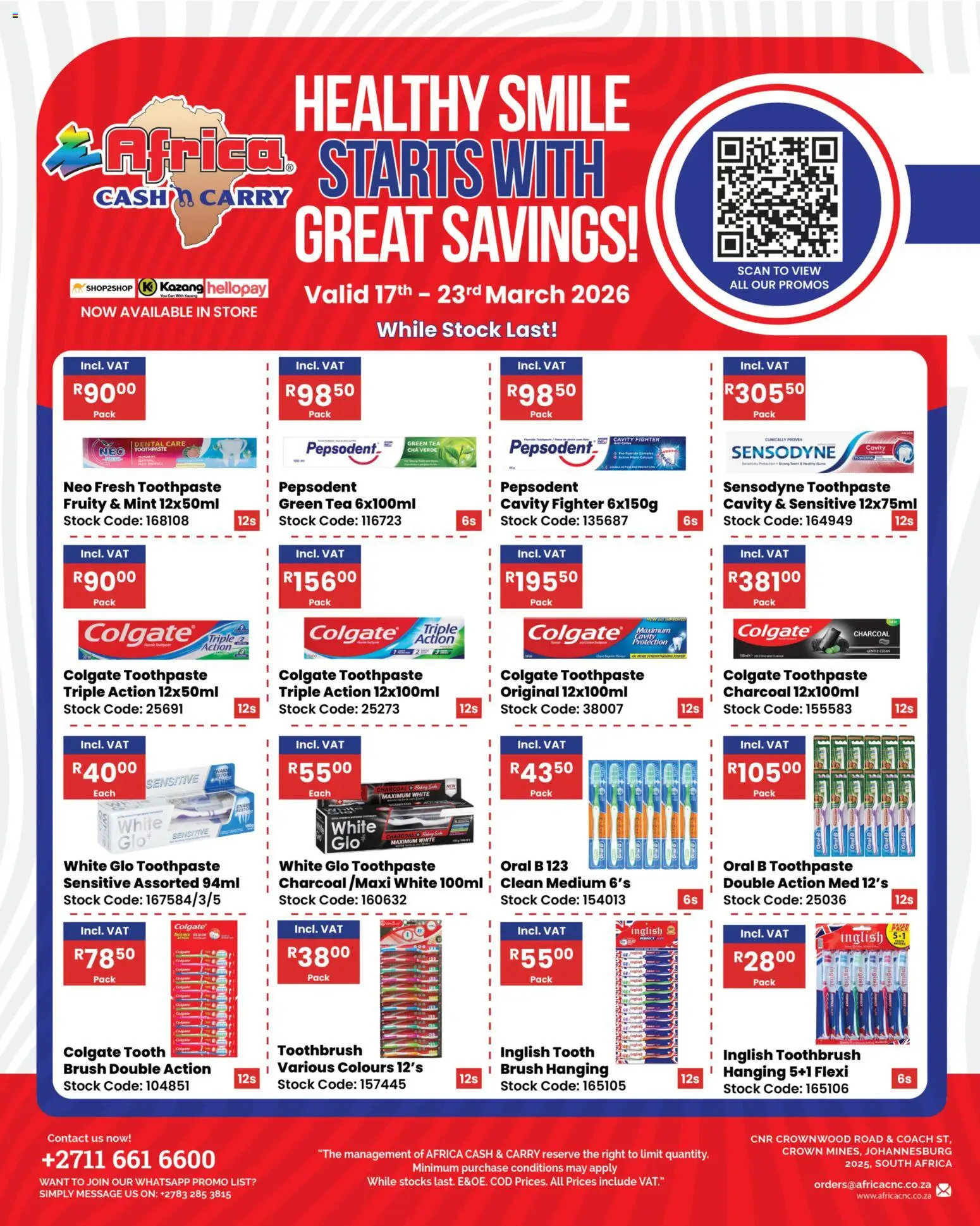 Preview of Africa Cash & Carry flyer valid from 17/03/2026 - Tea, Stock, Toothpaste, Toothbrush, Brush, Tooth brush