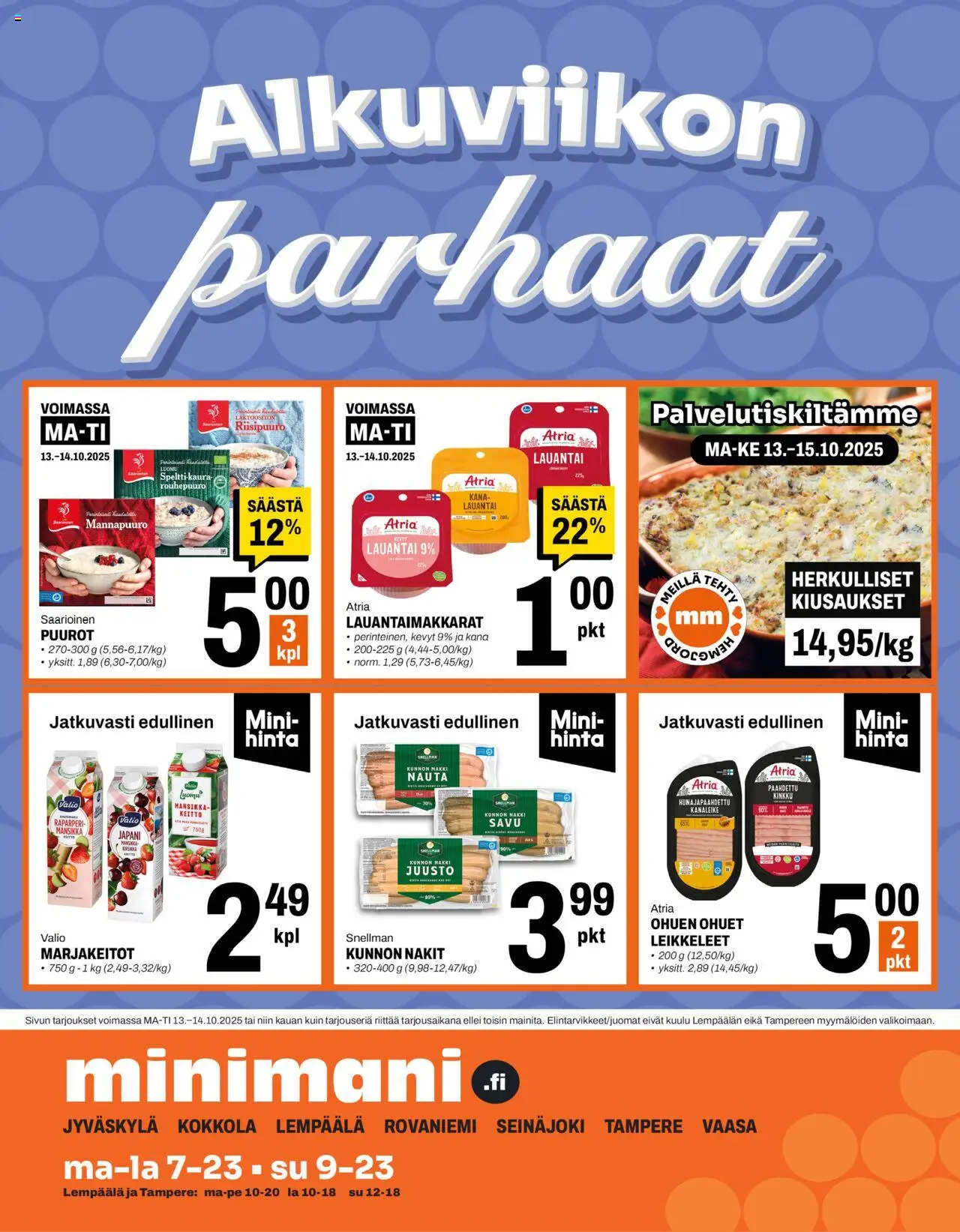 Minimani-kaupan Tarjoukset voimassa 13/10/2025 - Sivulla 1