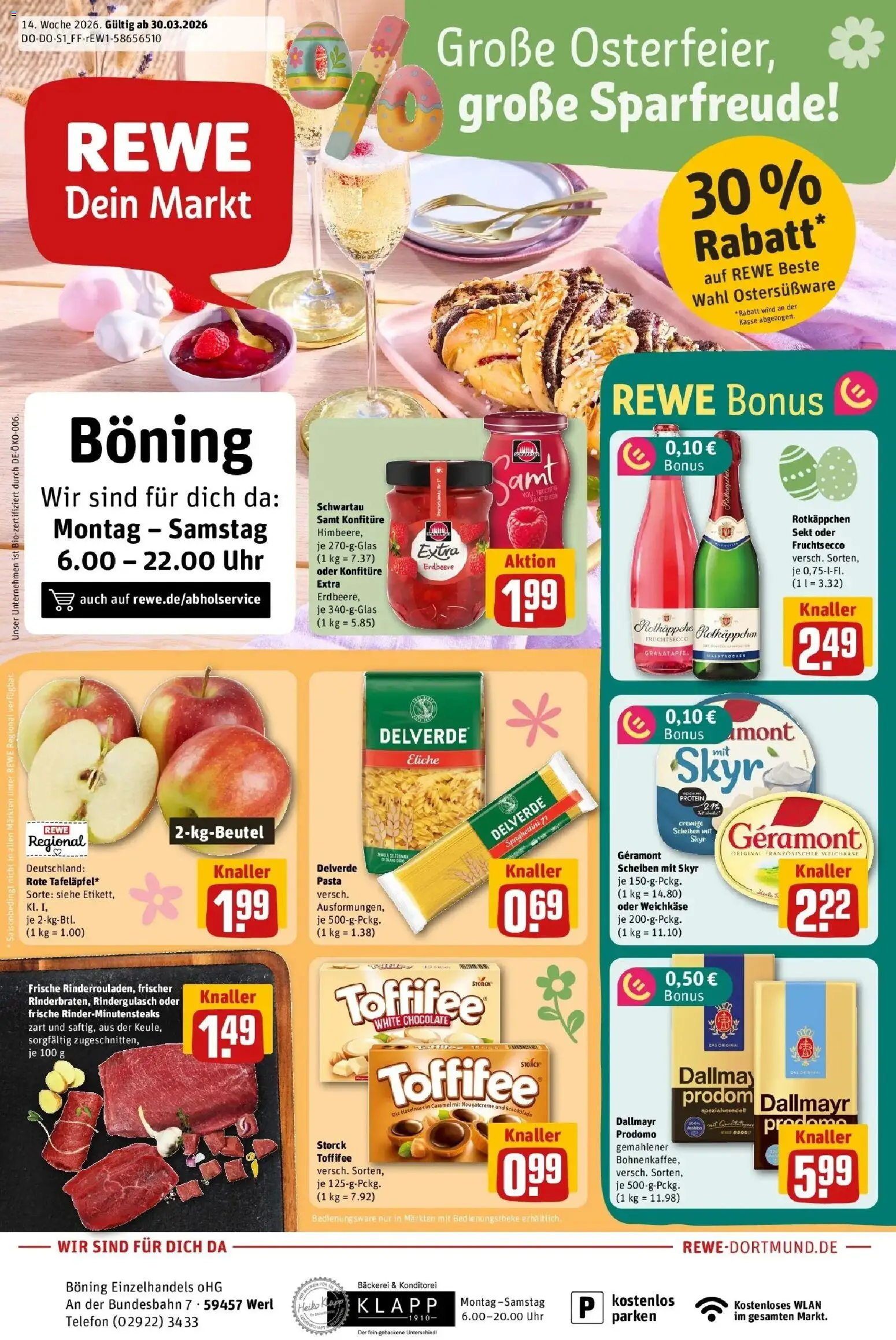 Vorschau von dem Prospekt des Geschäftes Rewe, gültig ab dem 30.03.2026