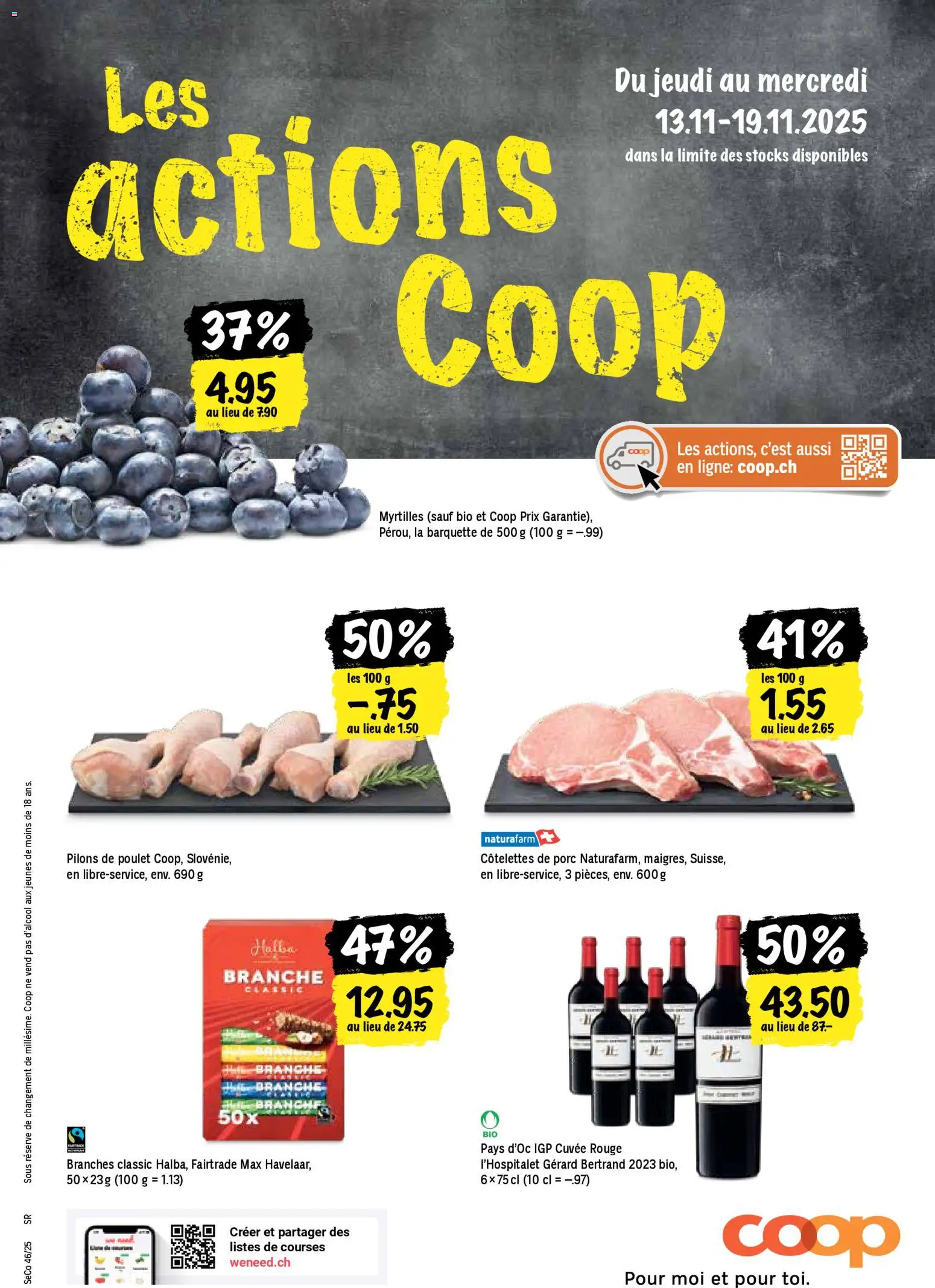 Vorschau des Merkblatts Les actions de la semaine vom Shop Coop gültig von 13.11.2025 bis 19.11.2025