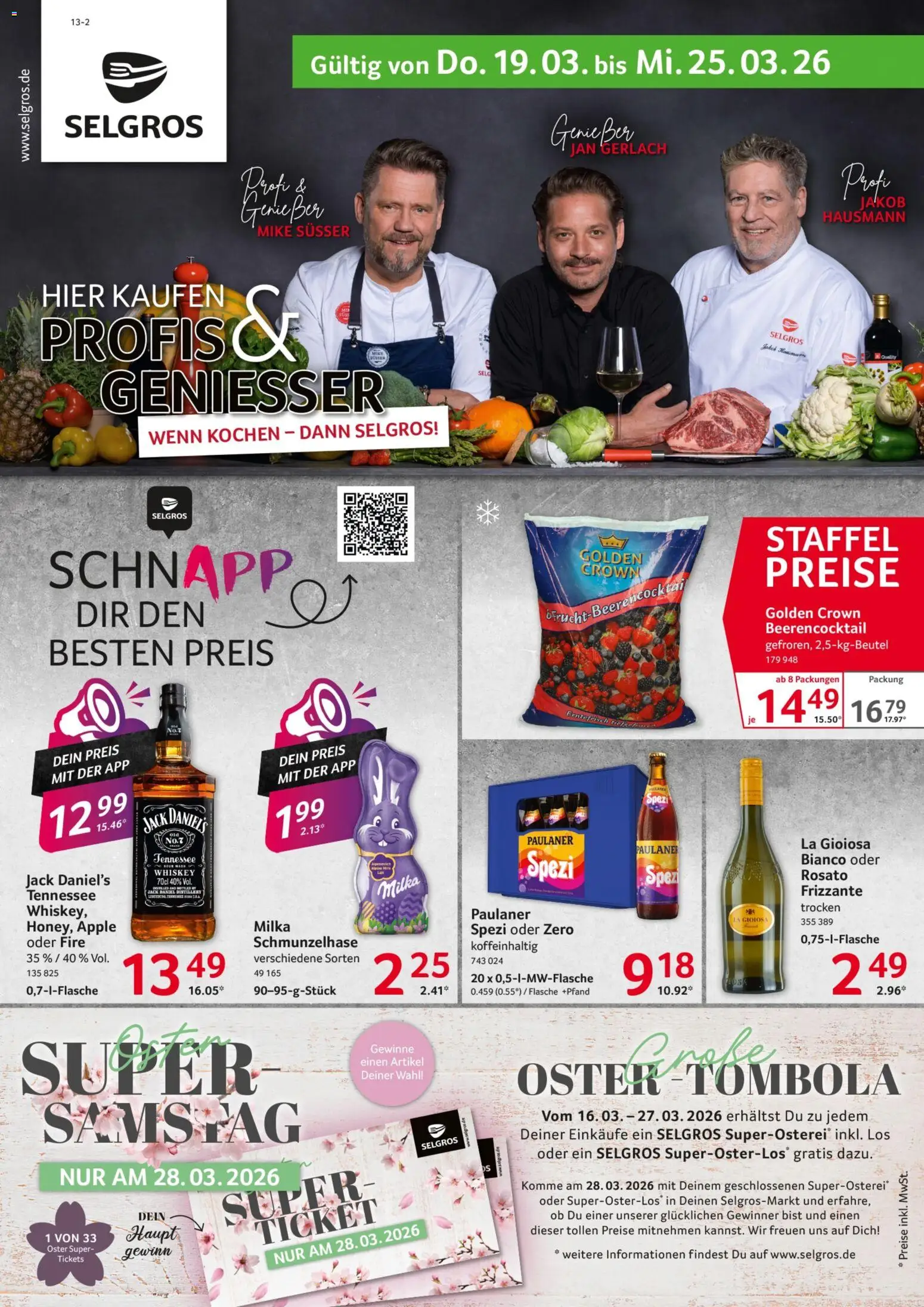 Vorschau von dem Prospekt des Geschäftes Selgros, gültig ab dem 19.03.2026 - Apple, Milka, Whiskey, Paulaner, Jack Daniel's