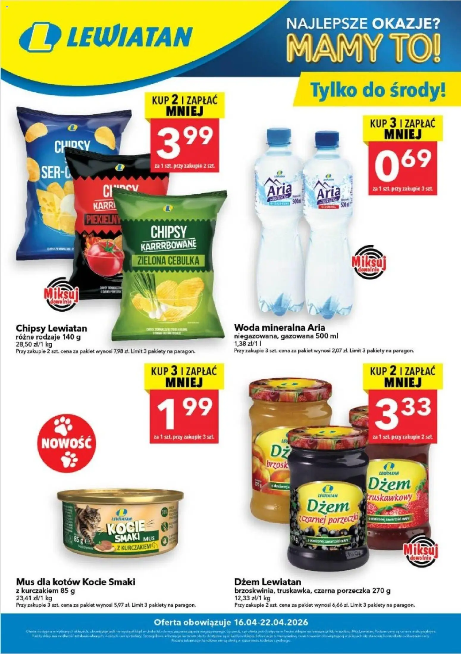 Pogląd gazetki "Lewiatan gazetka - W wielopakach taniej" ze sklepu Lewiatan ważnej od 16.04.2026