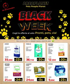 Anteprima dell'opuscolo Black Friday dal negozio Arcaplanet valido da 24/11/2025