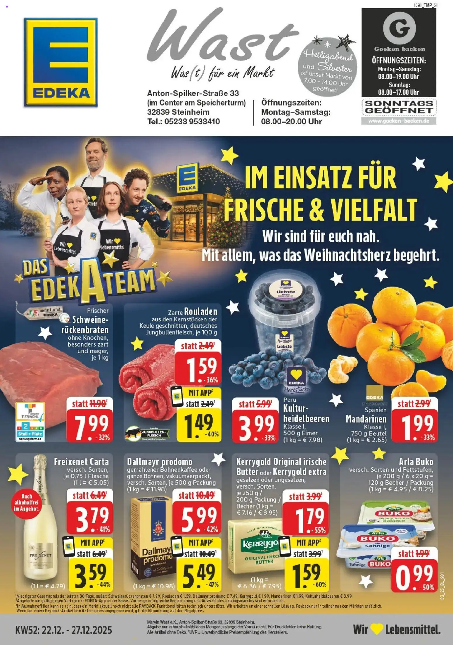 Vorschau von dem Prospekt des Geschäftes Edeka, gültig ab dem 22.12.2025