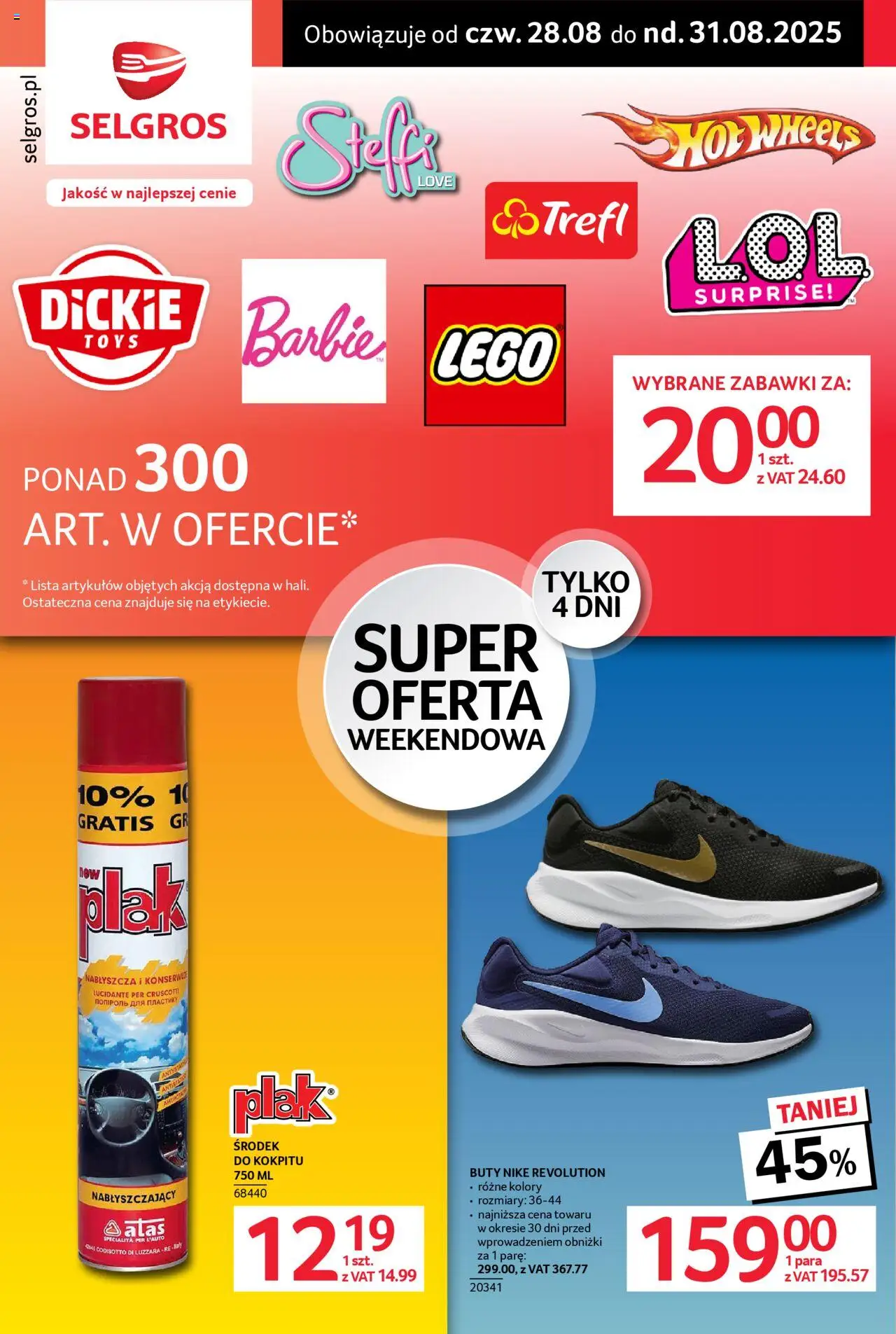Selgros cash&carry Oferta weekendowa od 28.08.2025 - Nowa Gazetka - Numer strony 1 - Lego, Buty, Barbie, Zabawki
