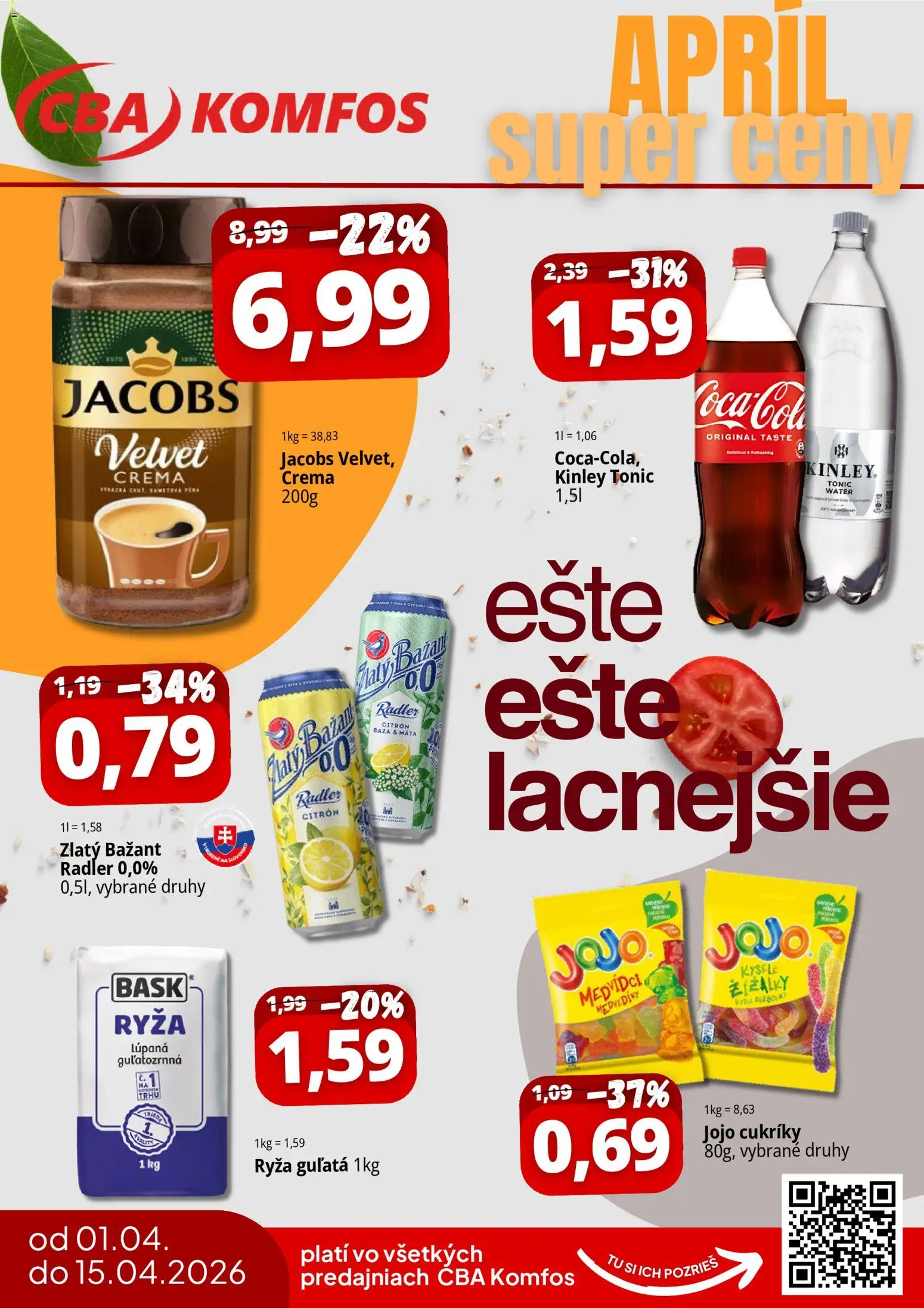 Náhľad CBA Komfos letáku platného od 01.04.2026