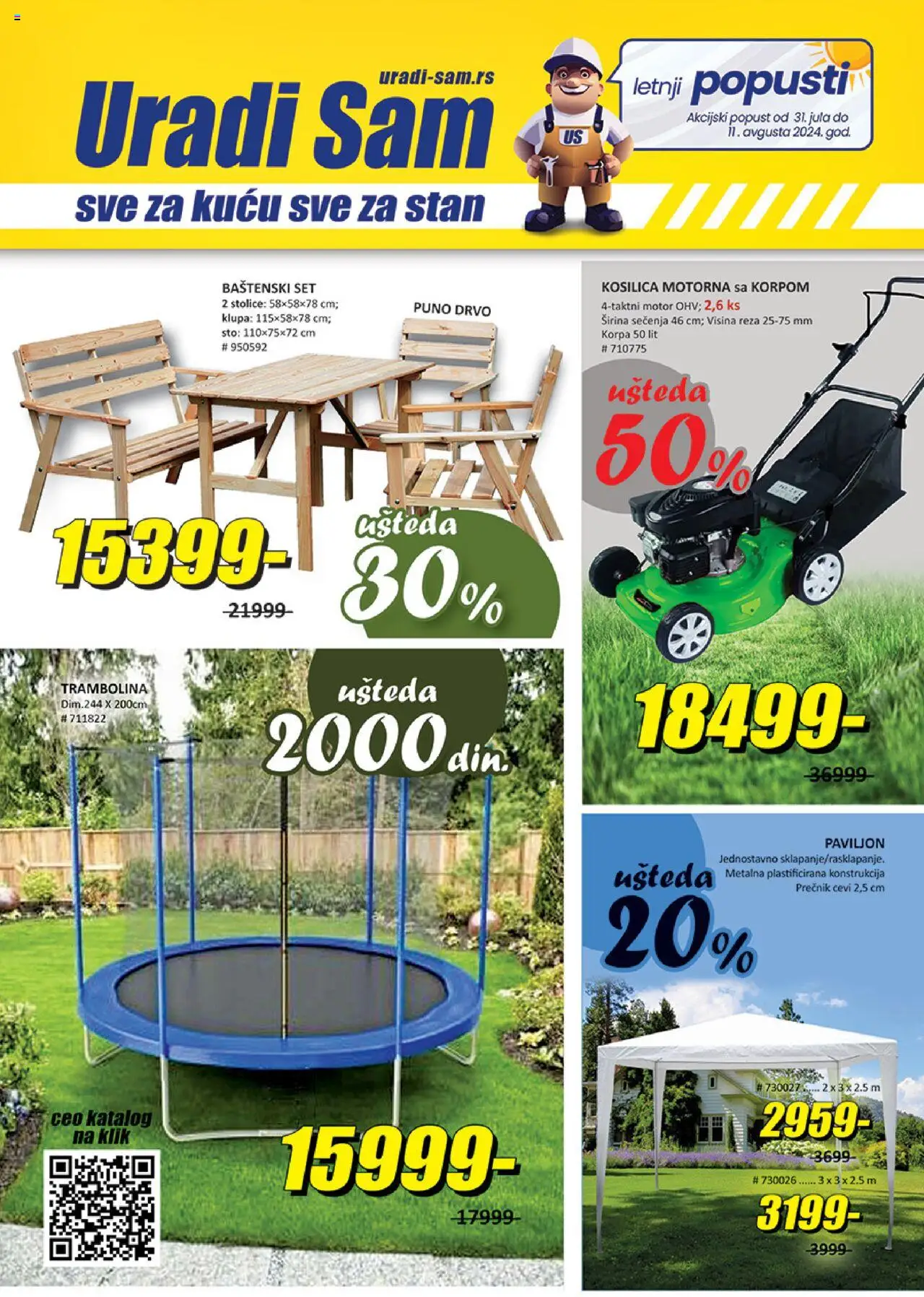 Uradi Sam katalog važi od 31.07.2025 - stranica 1 - Cevi, Sto, Kosilica, Korpa, Klupa