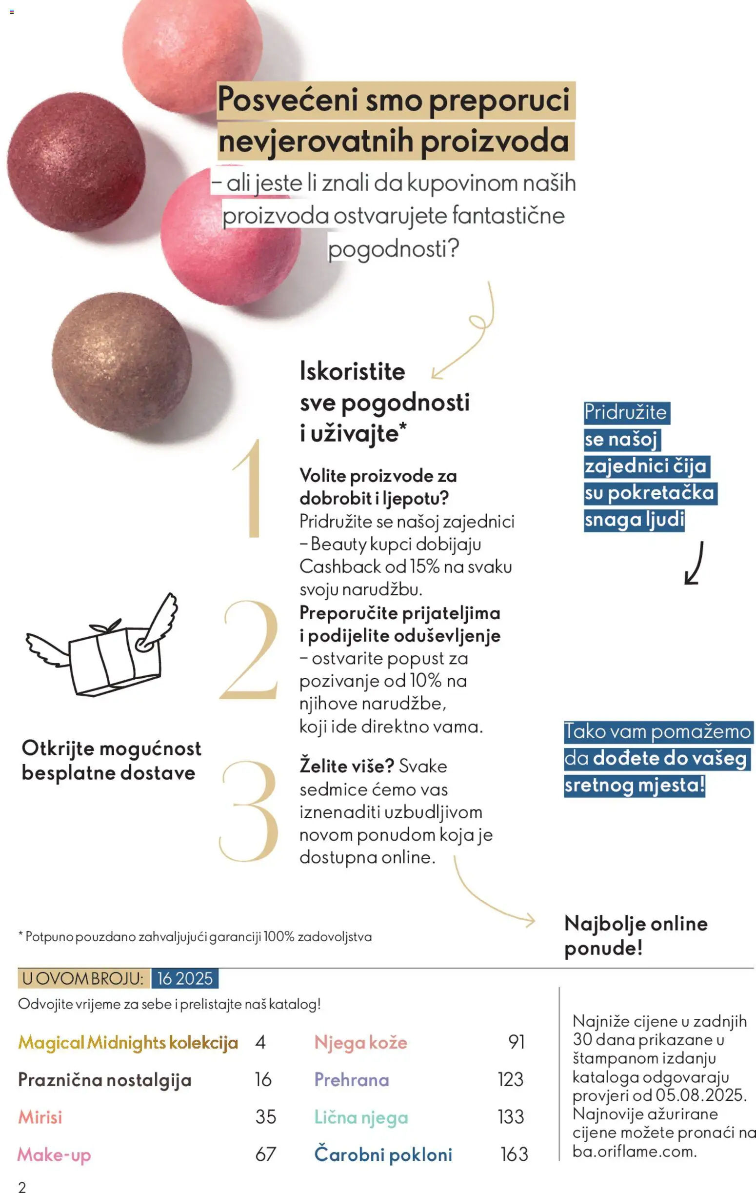 Pregled letka Katalog trgovine Oriflame vrijedi od 2025.11.19
