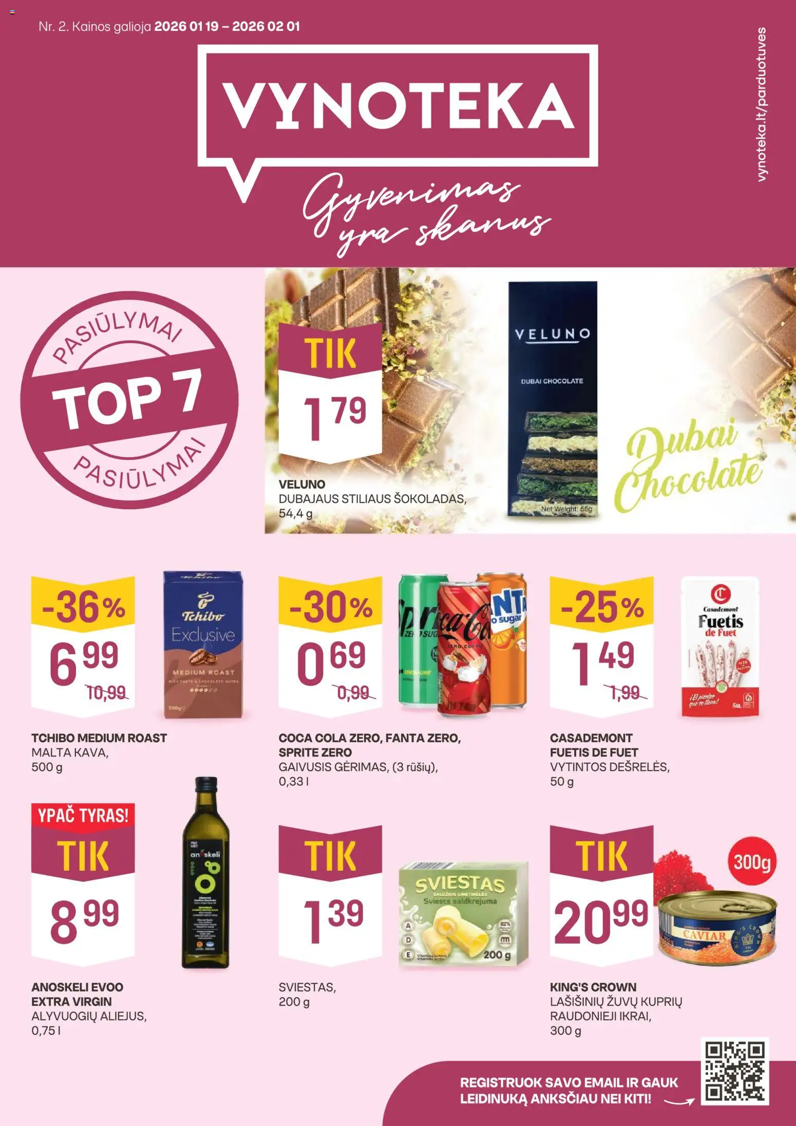 VYNOTEKA parduotuvės leidinio Leidinys galiojančio nuo 2026.01.19 peržiūra