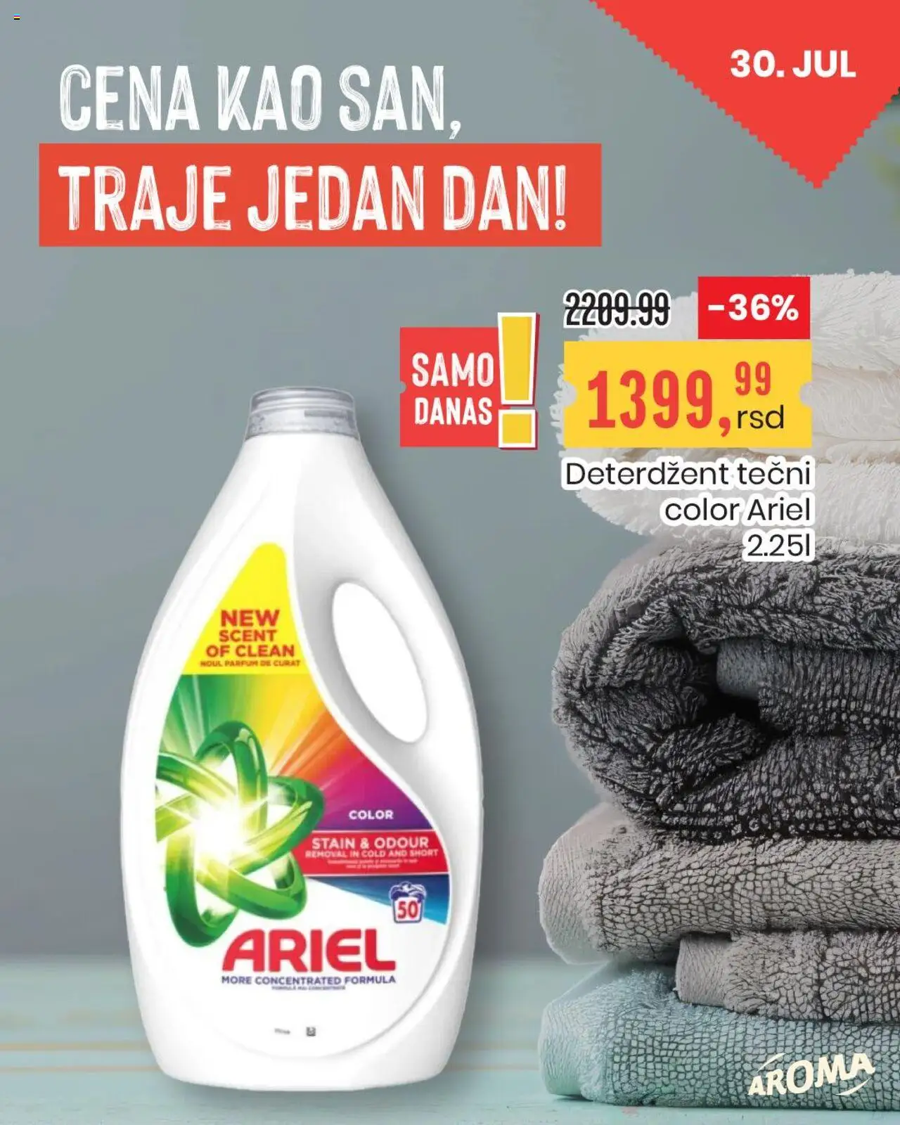 Aroma Market katalog važi od 30.07.2025 - stranica 1 - Deterdžent, Ariel