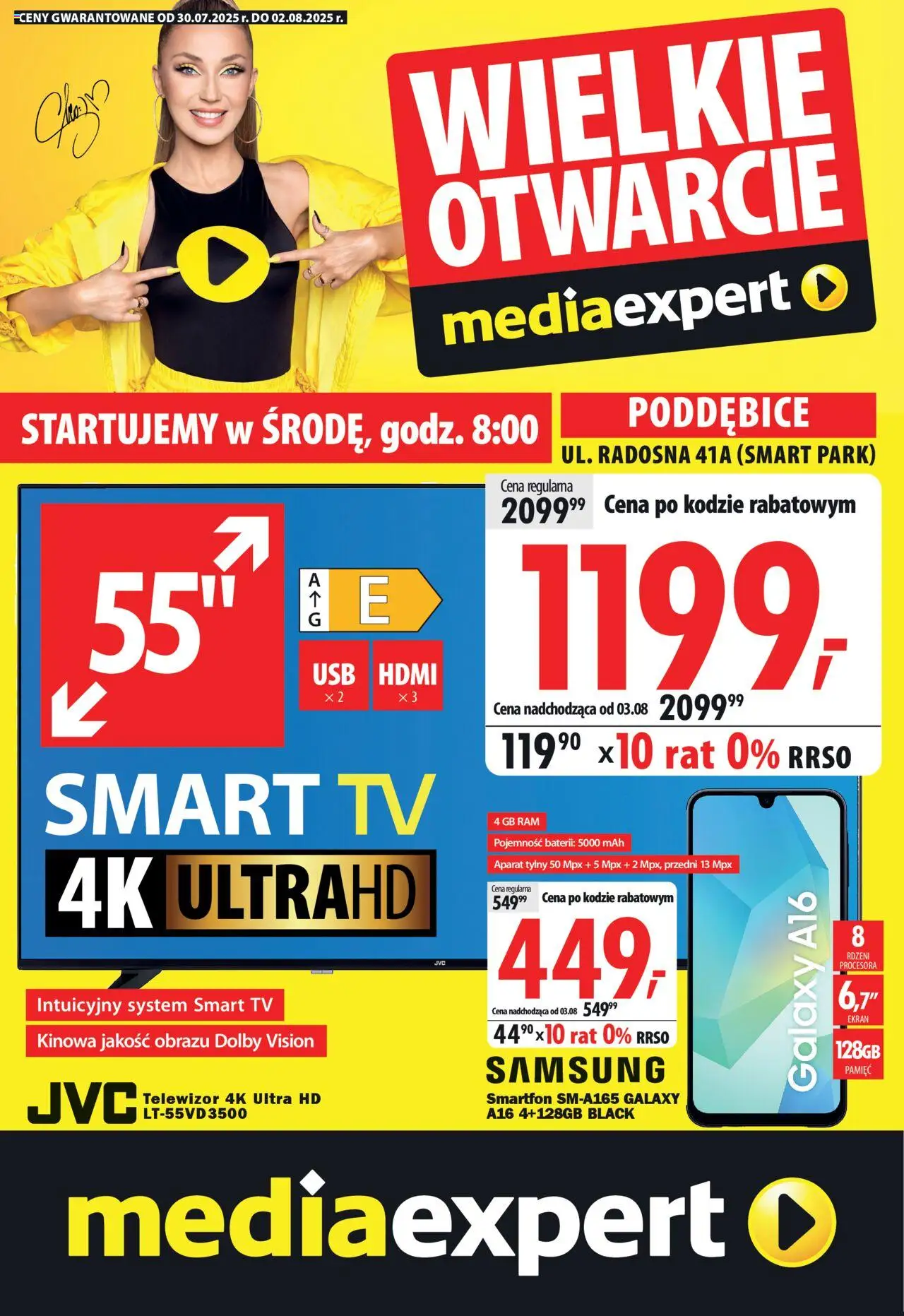 Mediaexpert Wielkie otwarcie - Poddębice, Radosna 41A od 30.07.2025 - Nowa Gazetka - Numer strony 1