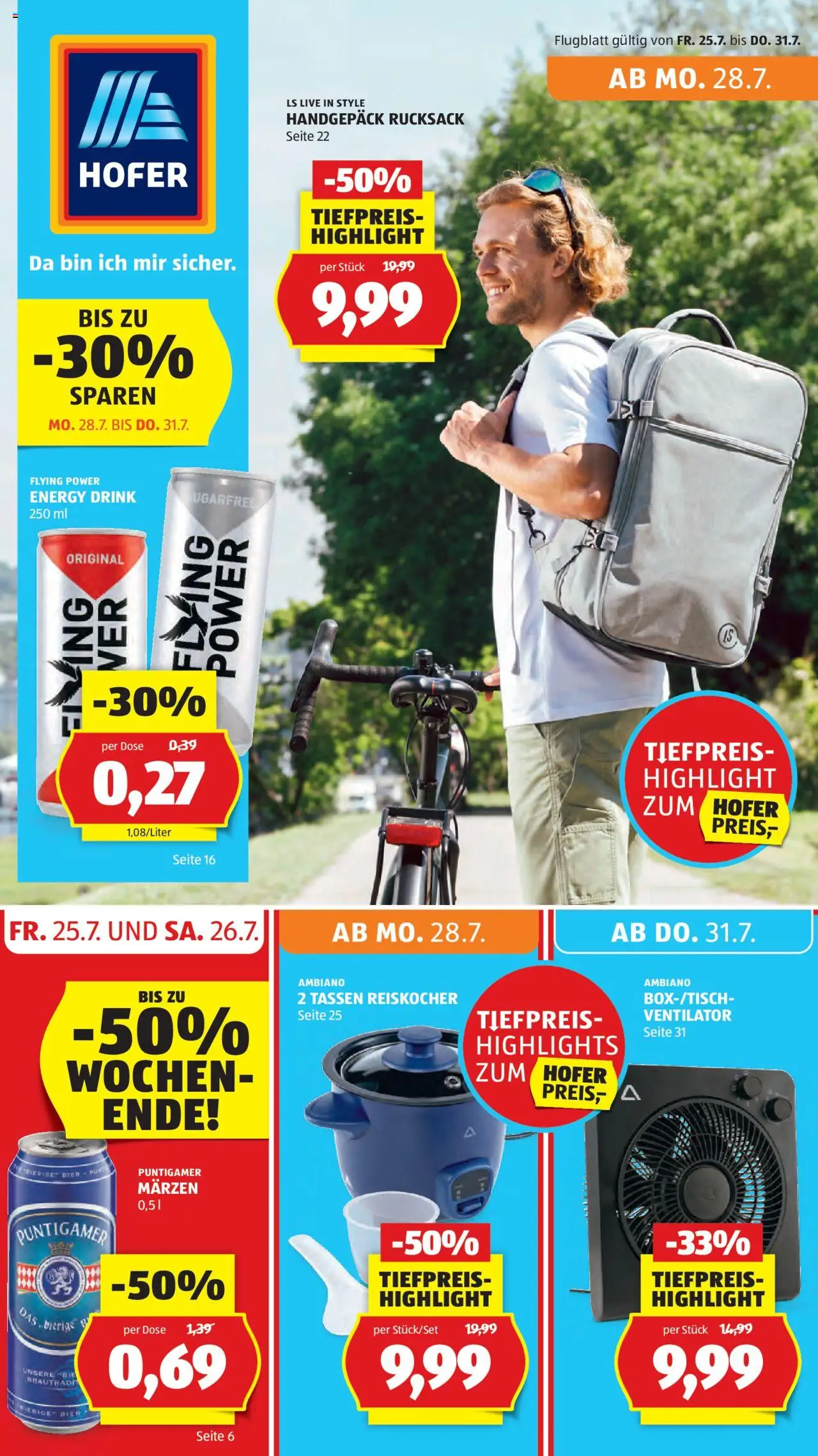  HOFER Flugblatt 25.07.2025 - Prospekt aktuell, Angebote - Seite 1
