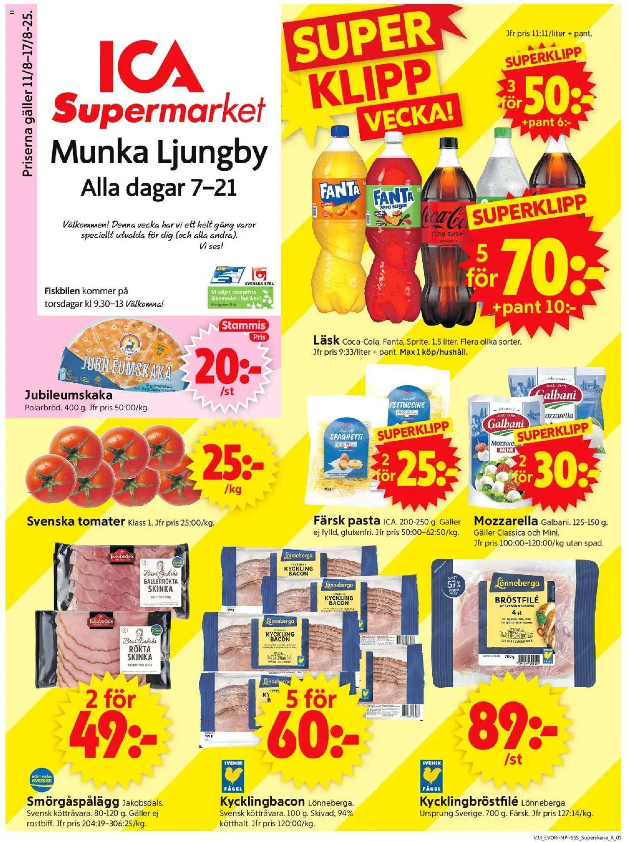 Munka-Ljungby är giltig 11/08 2025 > Veckans Erbjudanden gäller från 11/08/2025 till 17/08/2025 sidnummer 1