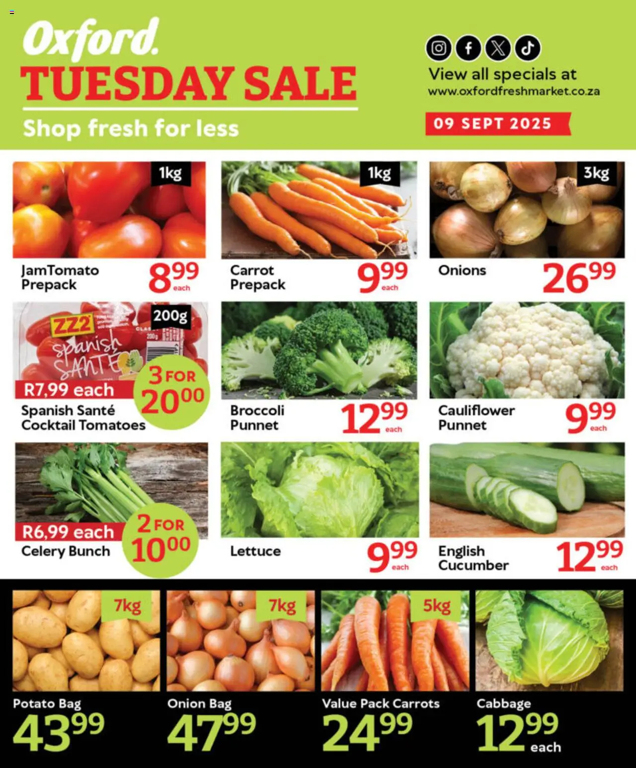 Oxford Freshmarket Tuesday Sale from 09/09 - 09/09/2025 > Promotions