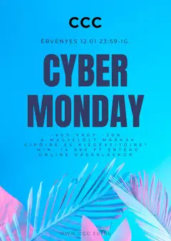 CCC - Cyber Monday megtekintése, amely érvényes 2025.12.01.-től