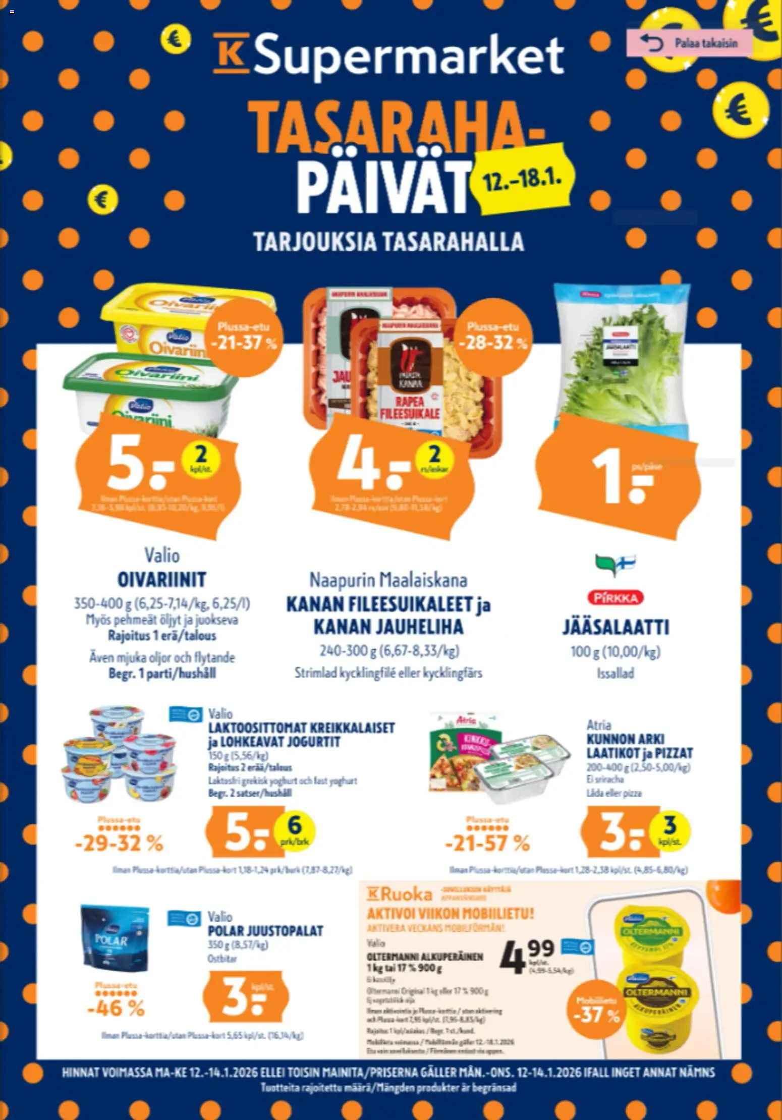 Kaupan K-Supermarket Tarjoukset esikatselu, voimassa 12/01/2026