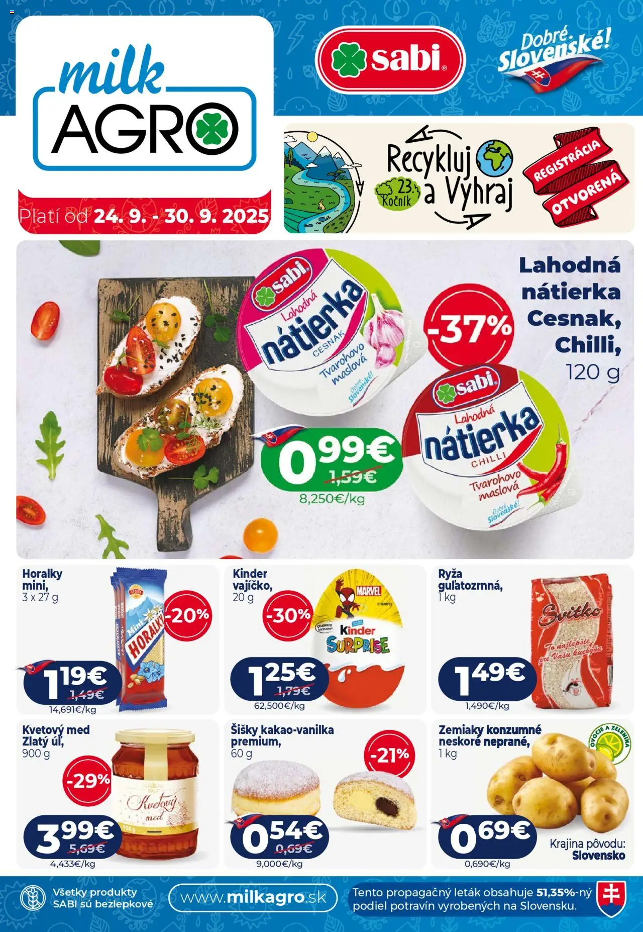 Milk Agro Leták (24.09. - 30.09.2025) - Akčná ponuka