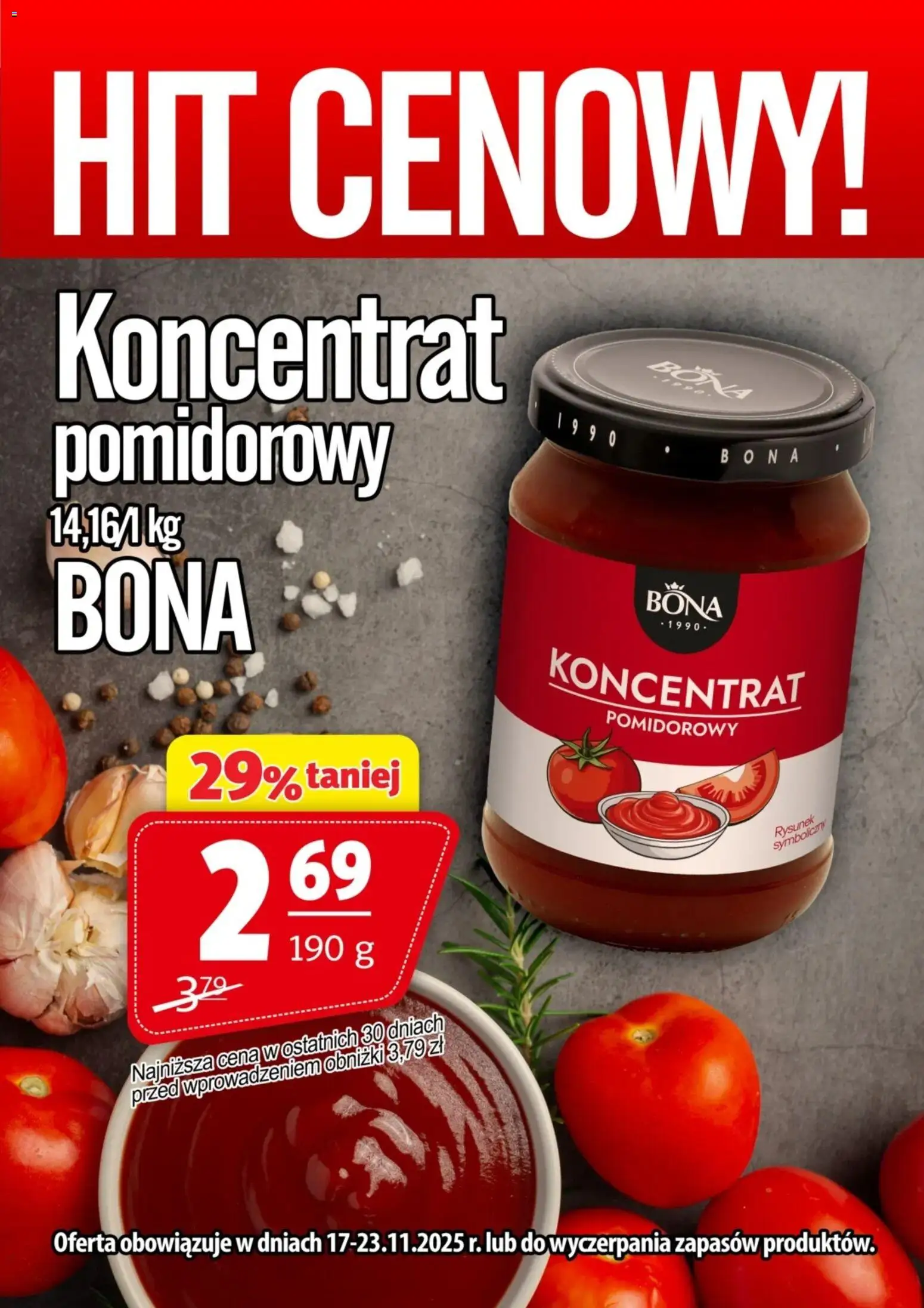 Pogląd gazetki "Promocja - Koncentrat Pomidorowy Bona" ze sklepu Prim Market ważnej od 17.11.2025