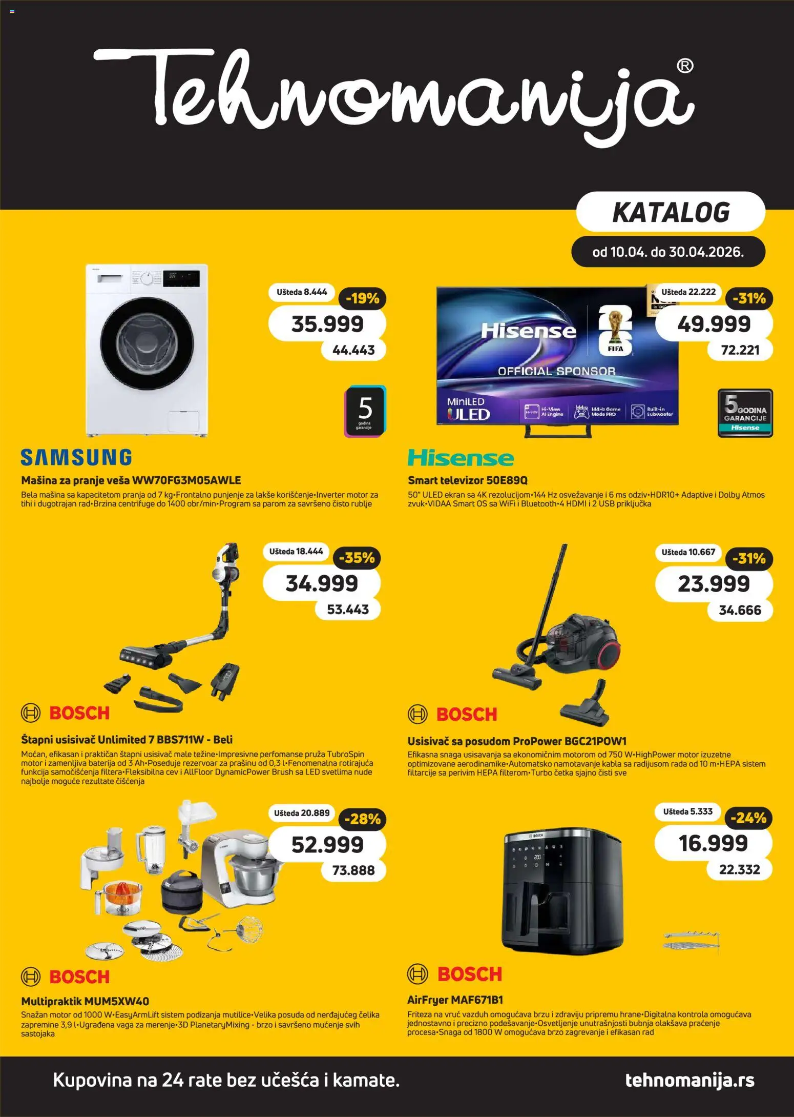 Pregled Tehnomanija kataloga - važi od 10.04.2026