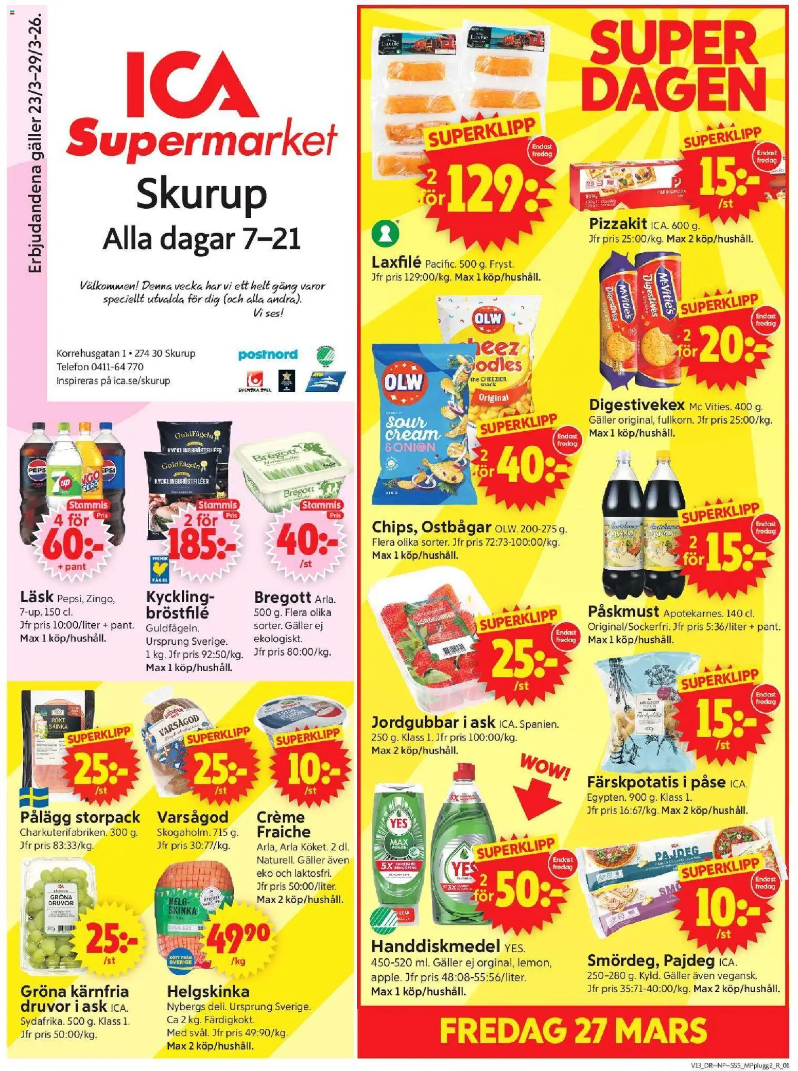 Förhandsgranska reklamblad Skurup från butik ICA Supermarket gäller från 23/03/2026