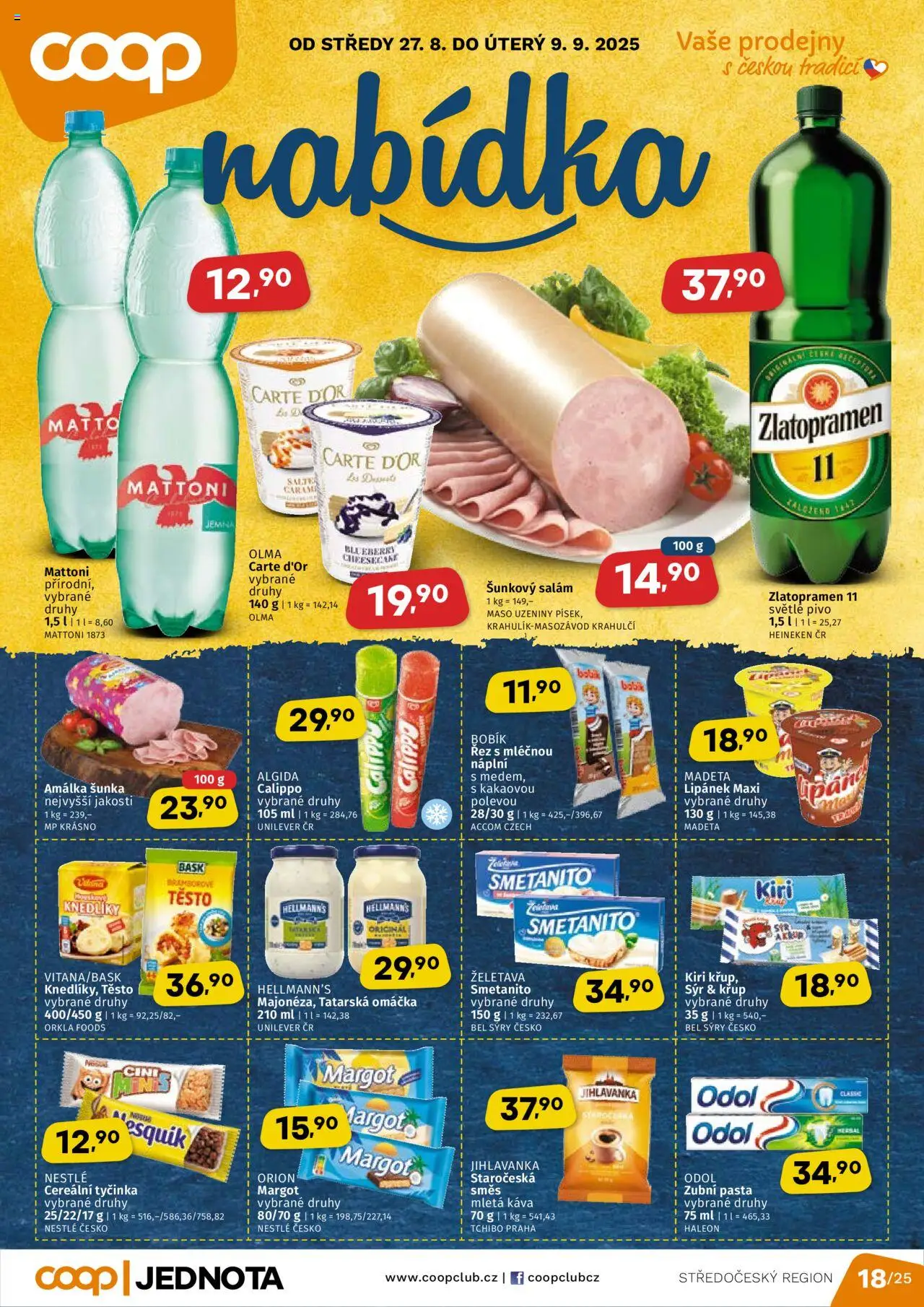  COOP Leták - Středočeský region (27.08.2025) - Jednota leták