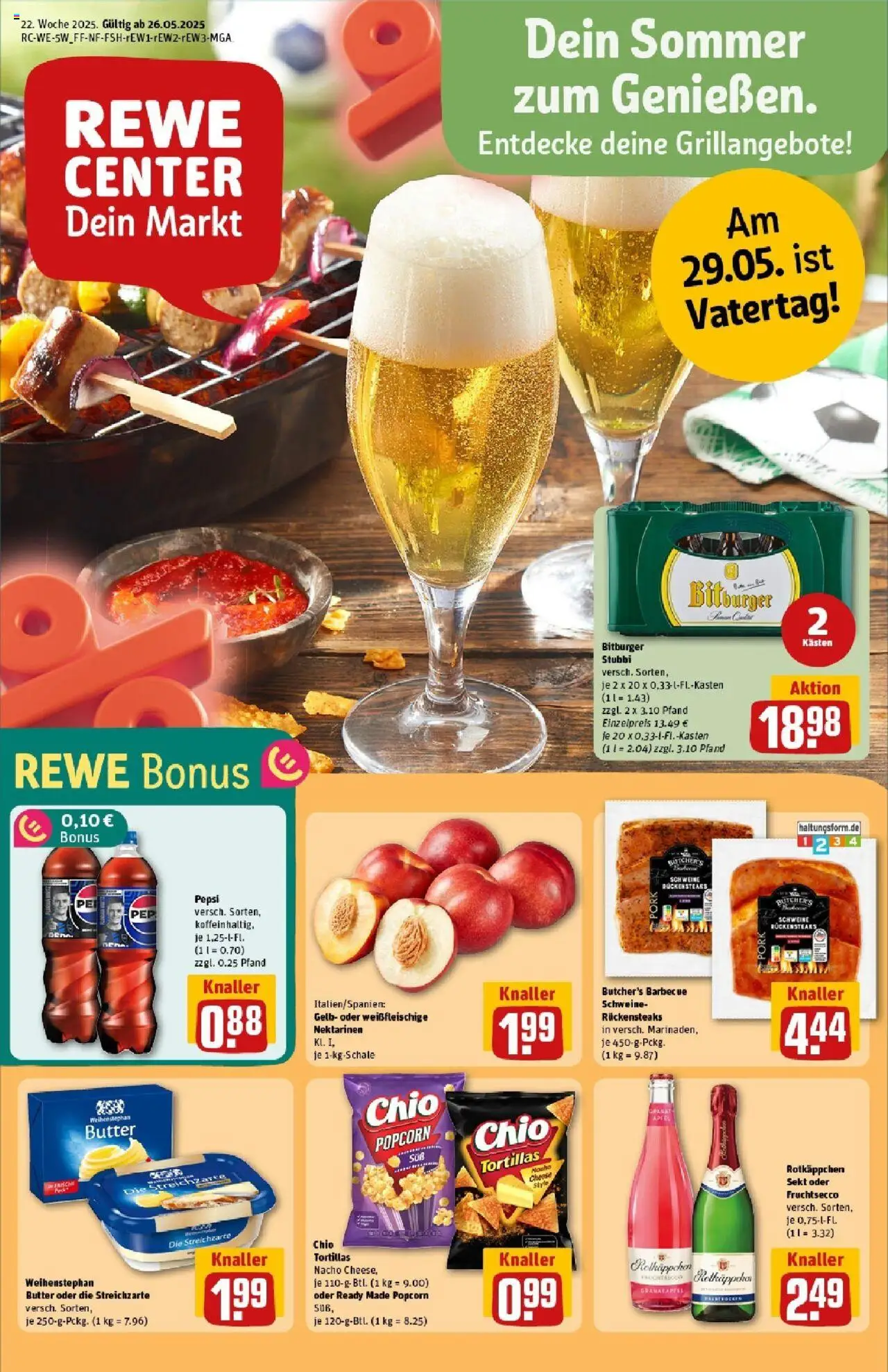 REWE Prospekt ab 25.05.2025 nächste Woche - Prospekt Neuwied - Granatapfel, Rotkäppchen, Popcorn, Nektarinen, Sekt, Bitburger, Fruchtsecco, Rotkappchen sekt