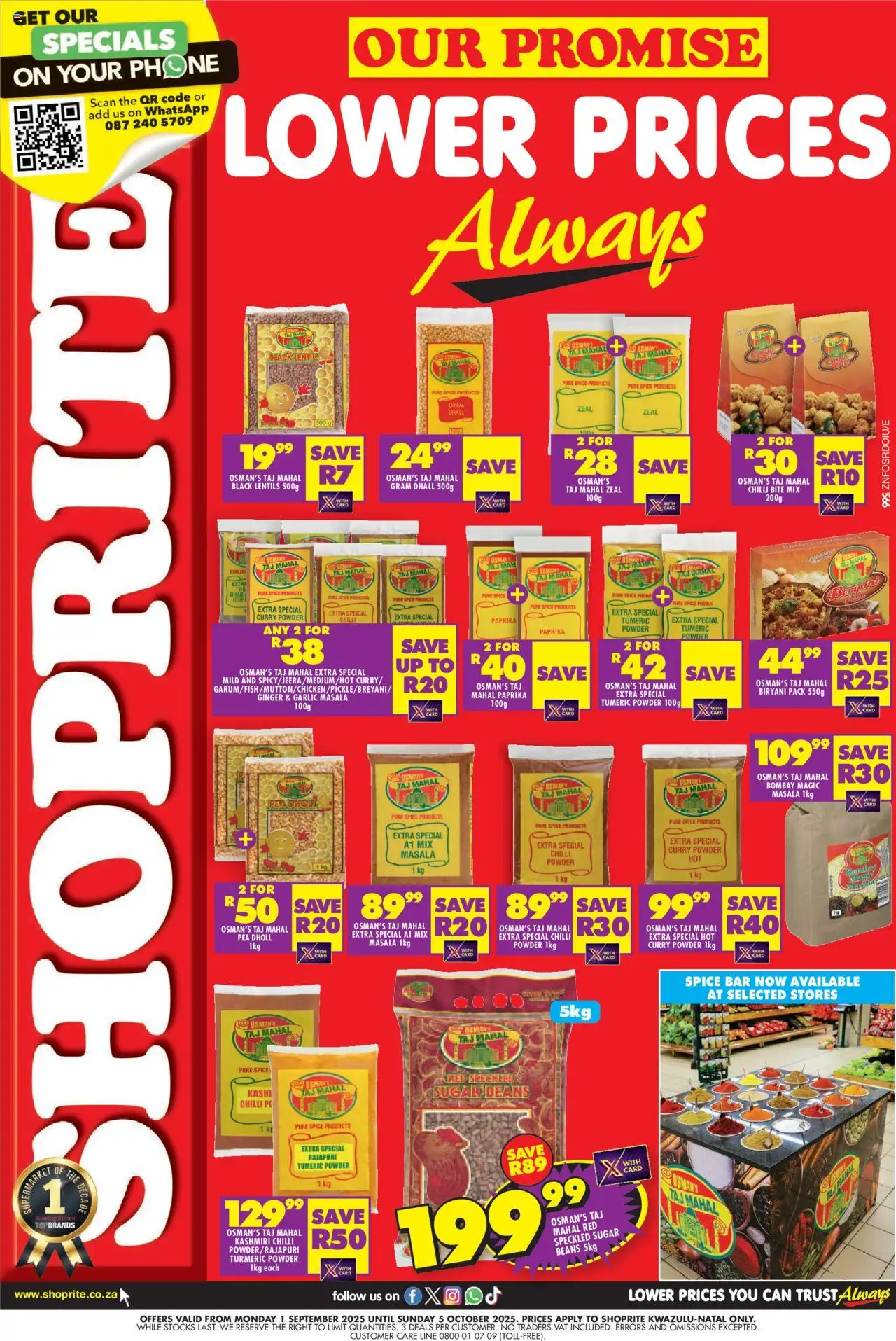 Shoprite KwaZulu-Natal - Osman's Deals 01/09 - 05/10/2025 >> Catalogue