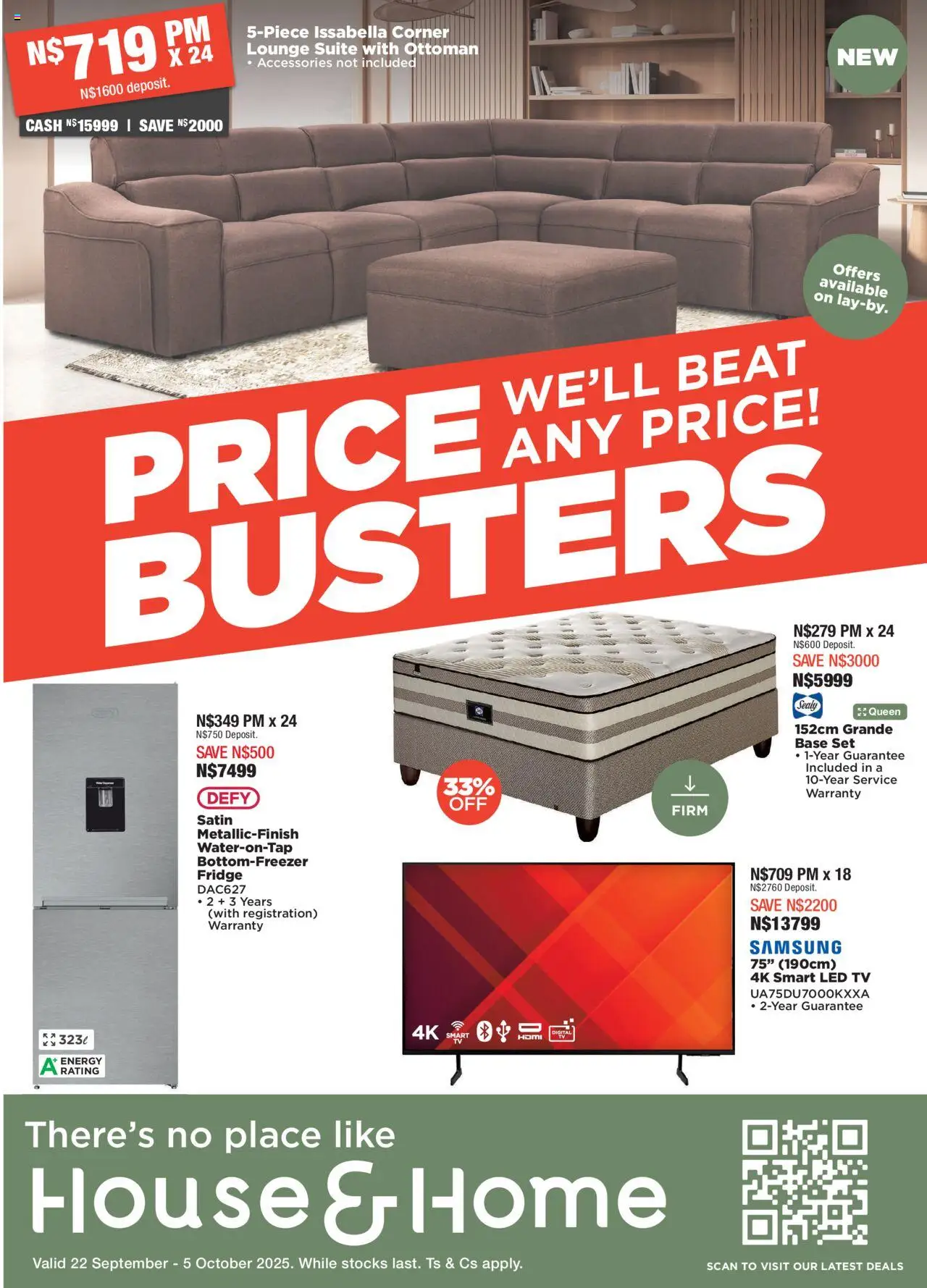 House and Home Namibia Catalogue from 22/09 - 05/10/2025 > Promotions