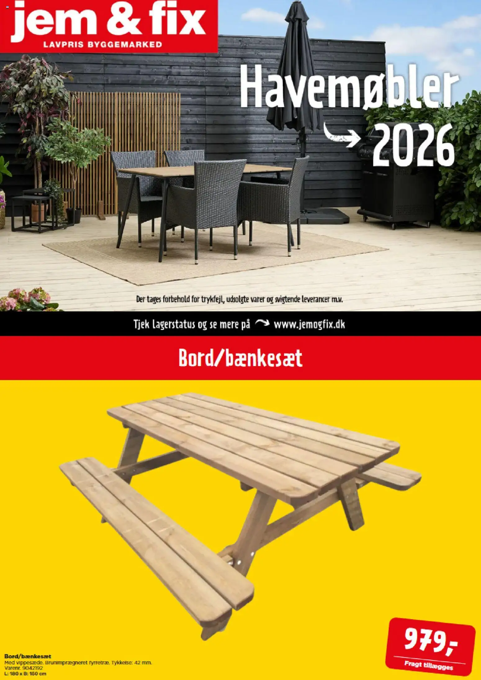 Eksempel på tilbudsavis Jem & fix - Havemøbelkatalog 2026 fra butik Jem & fix gyldig fra 13/03/2026