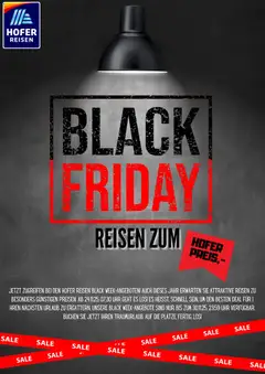 Vorschau der Angebote: Hofer Reisen Black Friday Ankündigung gültig ab 19.11.2025