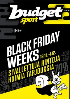 Kaupan Budget Sport Black Friday esikatselu, voimassa 19/11/2025