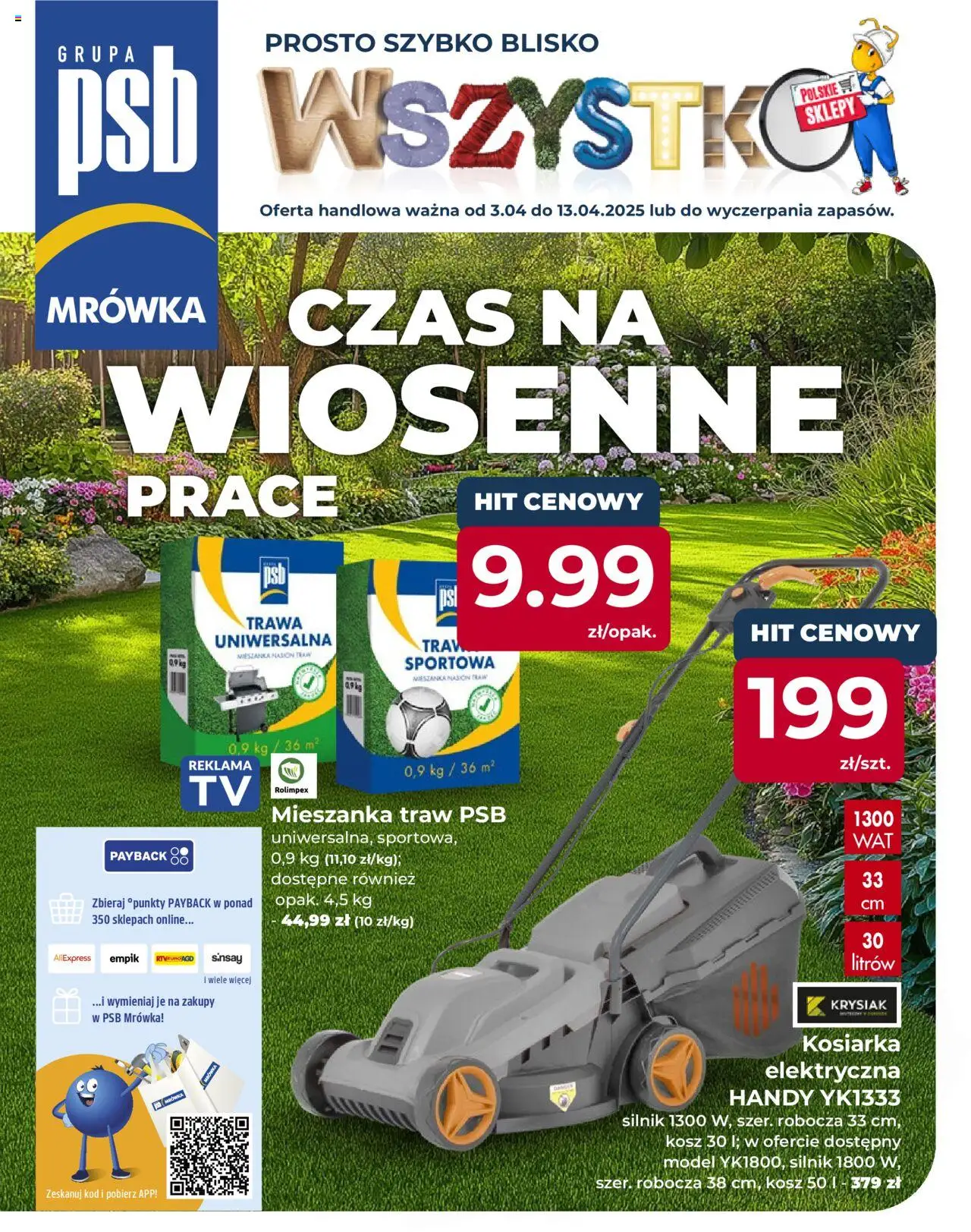 Pogląd gazetki "Gazetka" ze sklepu Mrówka ważnej od 03.04.2025 - Kosz, Kosiarka