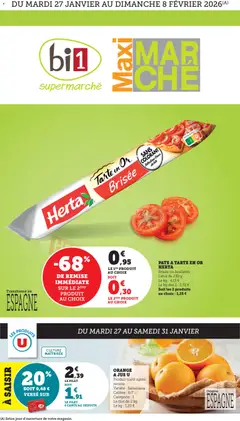 Prévisualisation de Offre de la semaine Maxi Marché du magasin bi1 formulaire valide 27/01/2026
