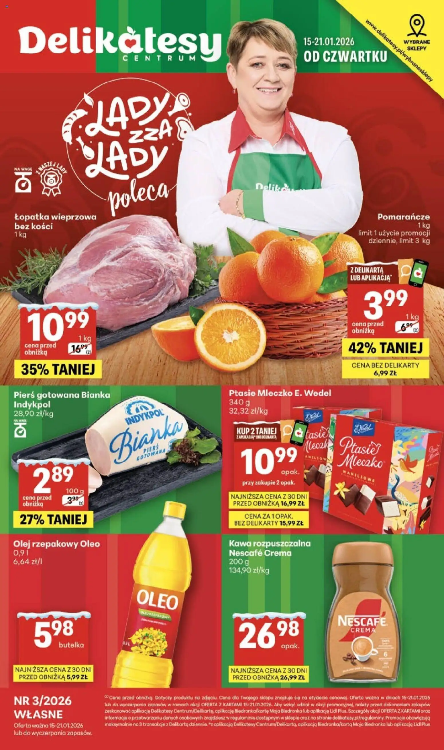 Pogląd gazetki "Sklepy Własne" ze sklepu Delikatesy Centrum ważnej od 15.01.2026