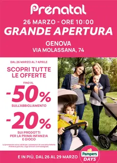 Anteprima dell'opuscolo Prenatal volantino Nuova Apertura Genova dal negozio Prenatal valido da 26/03/2026