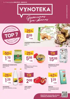 VYNOTEKA parduotuvės leidinio VYNOTEKA leidinys galiojančio nuo 2026.03.02 peržiūra