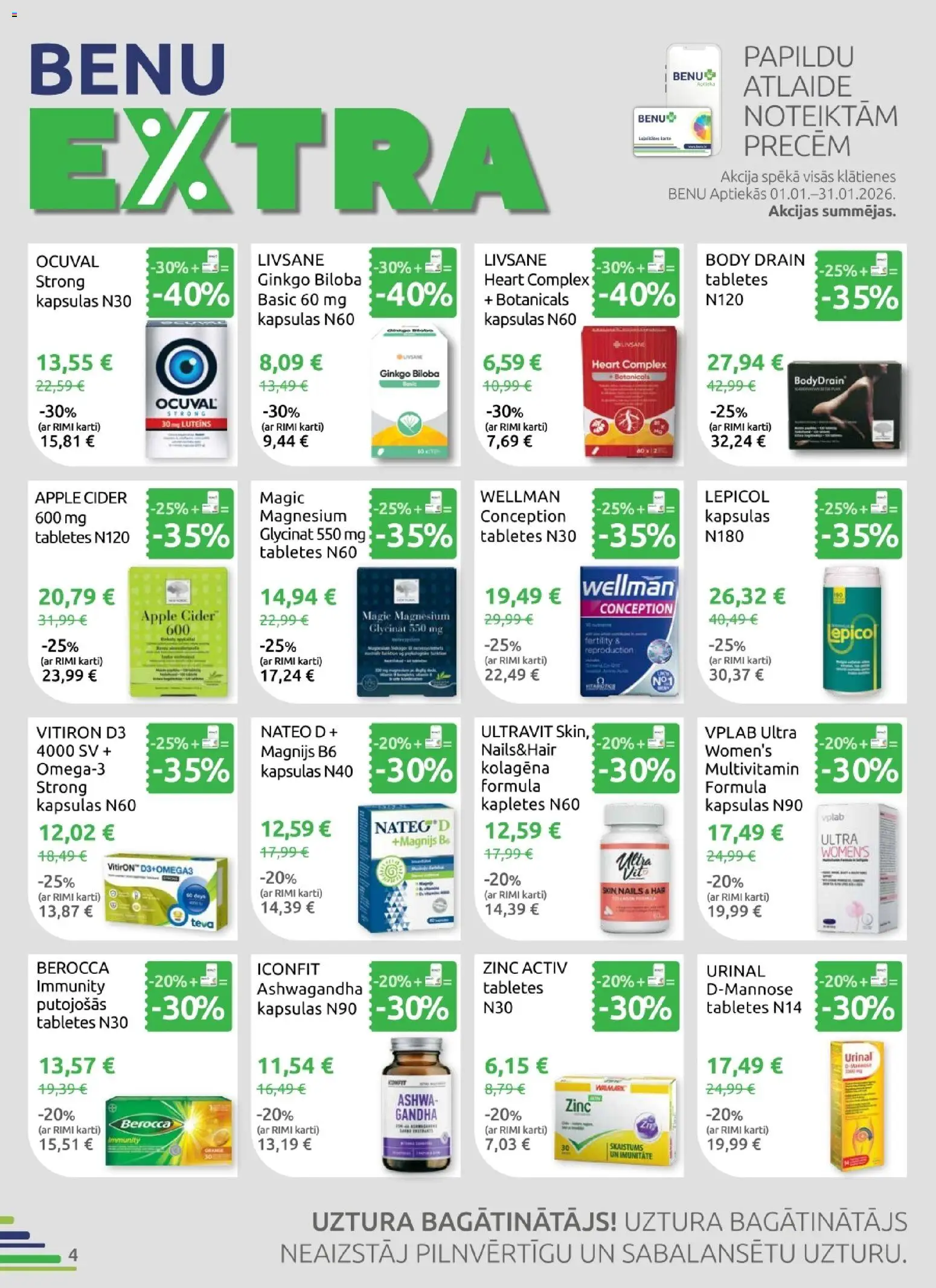 Skatīt BENU akciju bukletu, derīgs no 2026.01.01