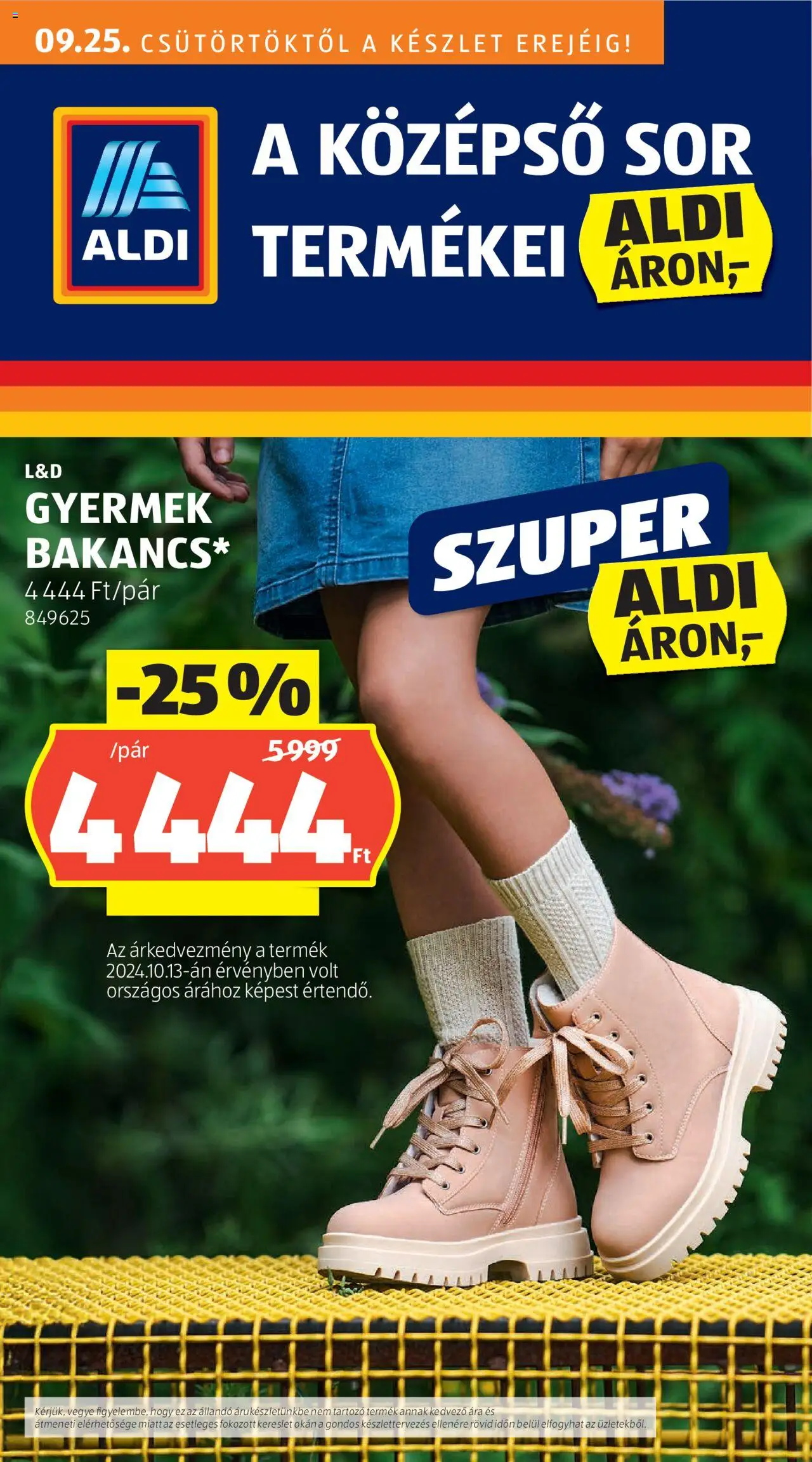 Aldi aktuális szórólap, érvényes 2025.09.25.-től - 1 oldal