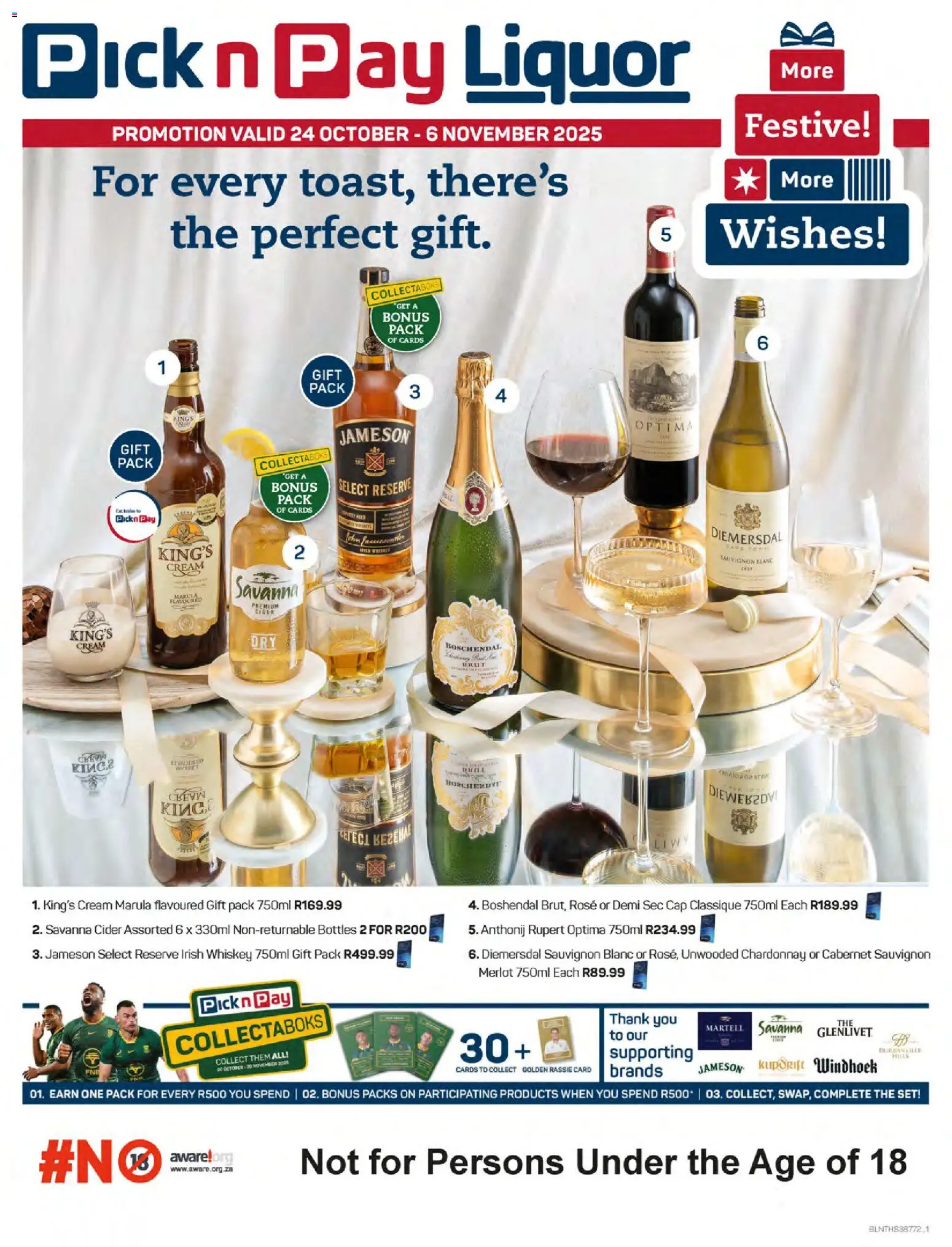 Pick n Pay Festive Liquor Specials from 24/10 - 06/11/2025 > Promotions