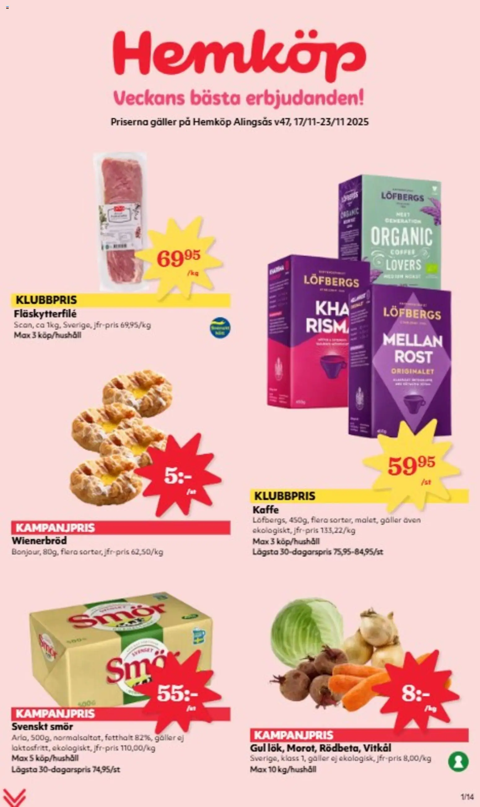 Förhandsgranska reklamblad Aktuella reklamblad Hemköp från butik Hemköp gäller från 17/11/2025