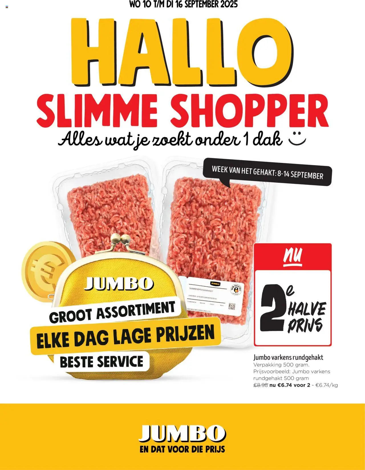 JUMBO shop Folder / Publicité geldig vanaf 10/09/2025 - Paginanummer 1 - Gehakt