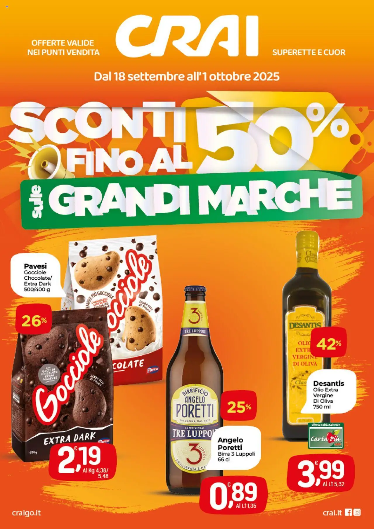 Volantino CRAI valido da 18/09/2025 numero di pagina 1