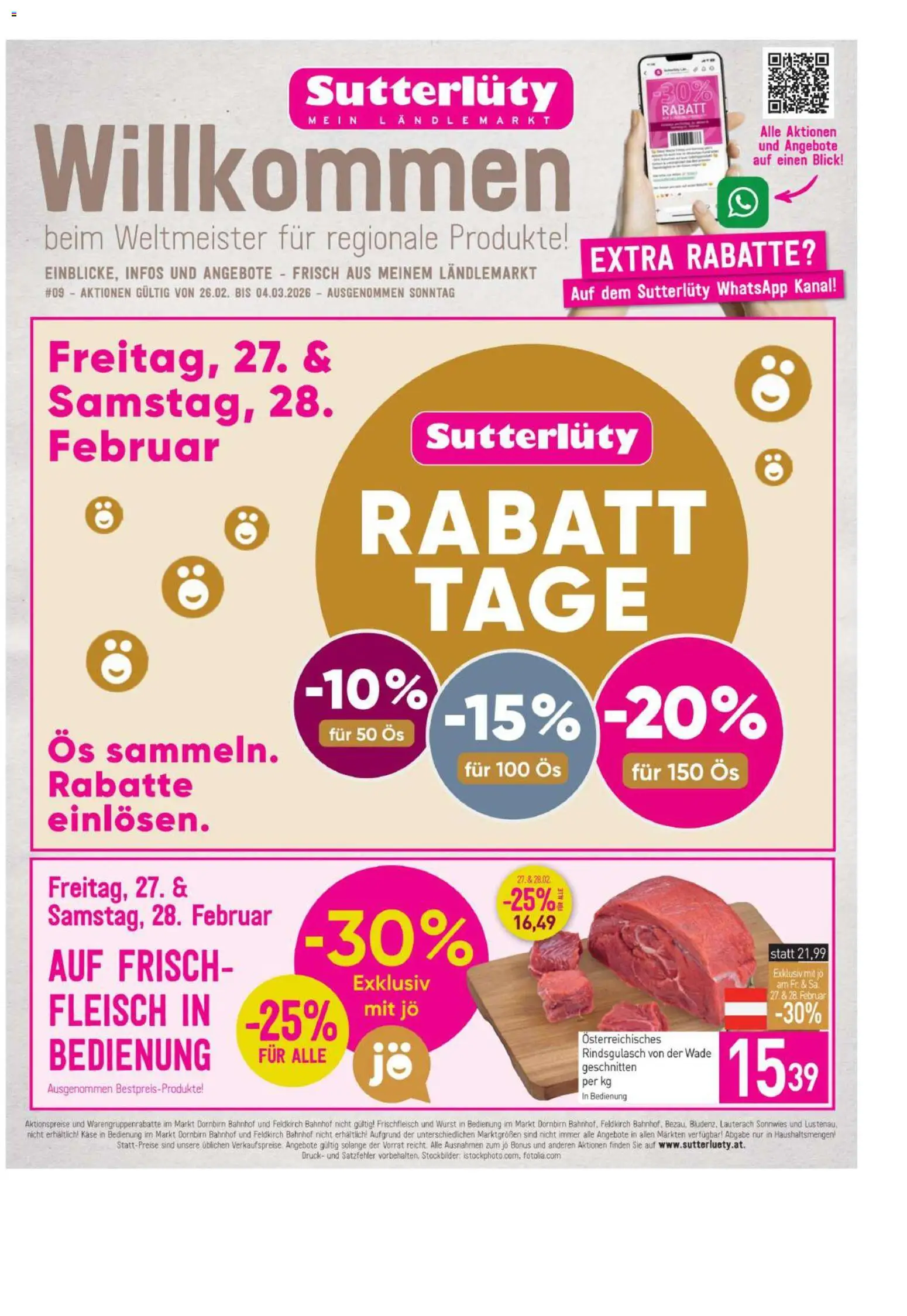 Vorschau der Angebote: Sutterlüty Flugblatt gültig ab 26.02.2026 - Wurst, Käse