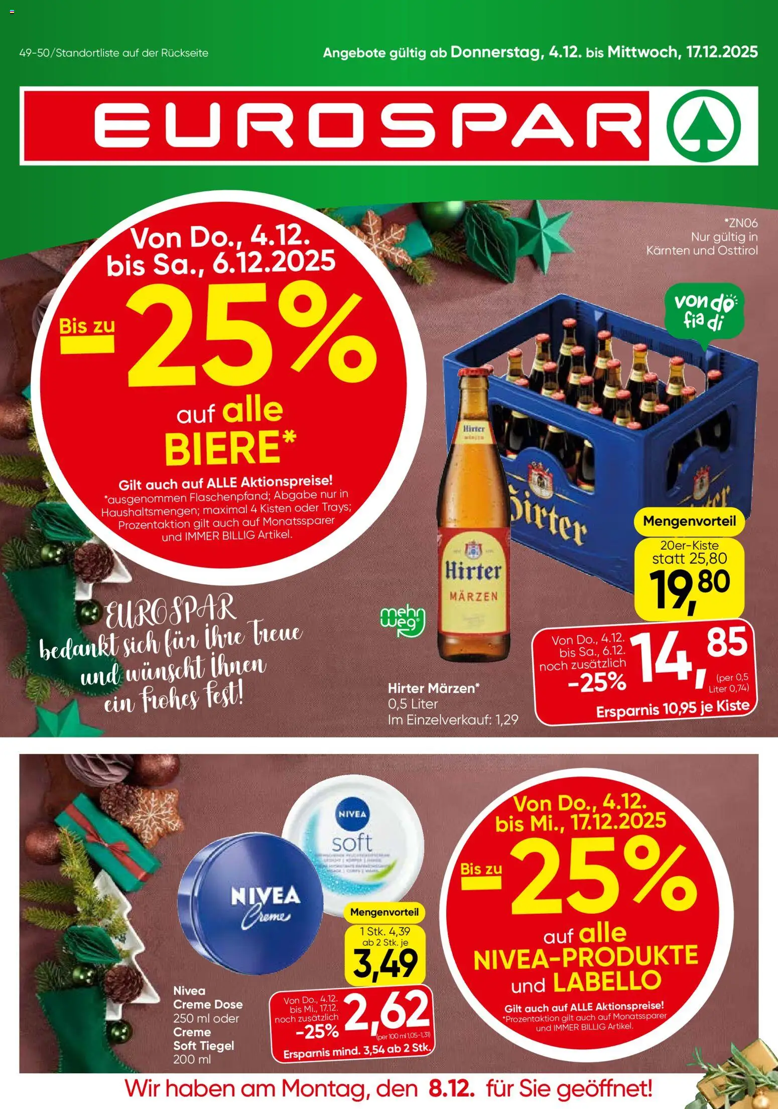 Vorschau der Angebote: Eurospar Kärnten gültig ab 04.12.2025 - Creme