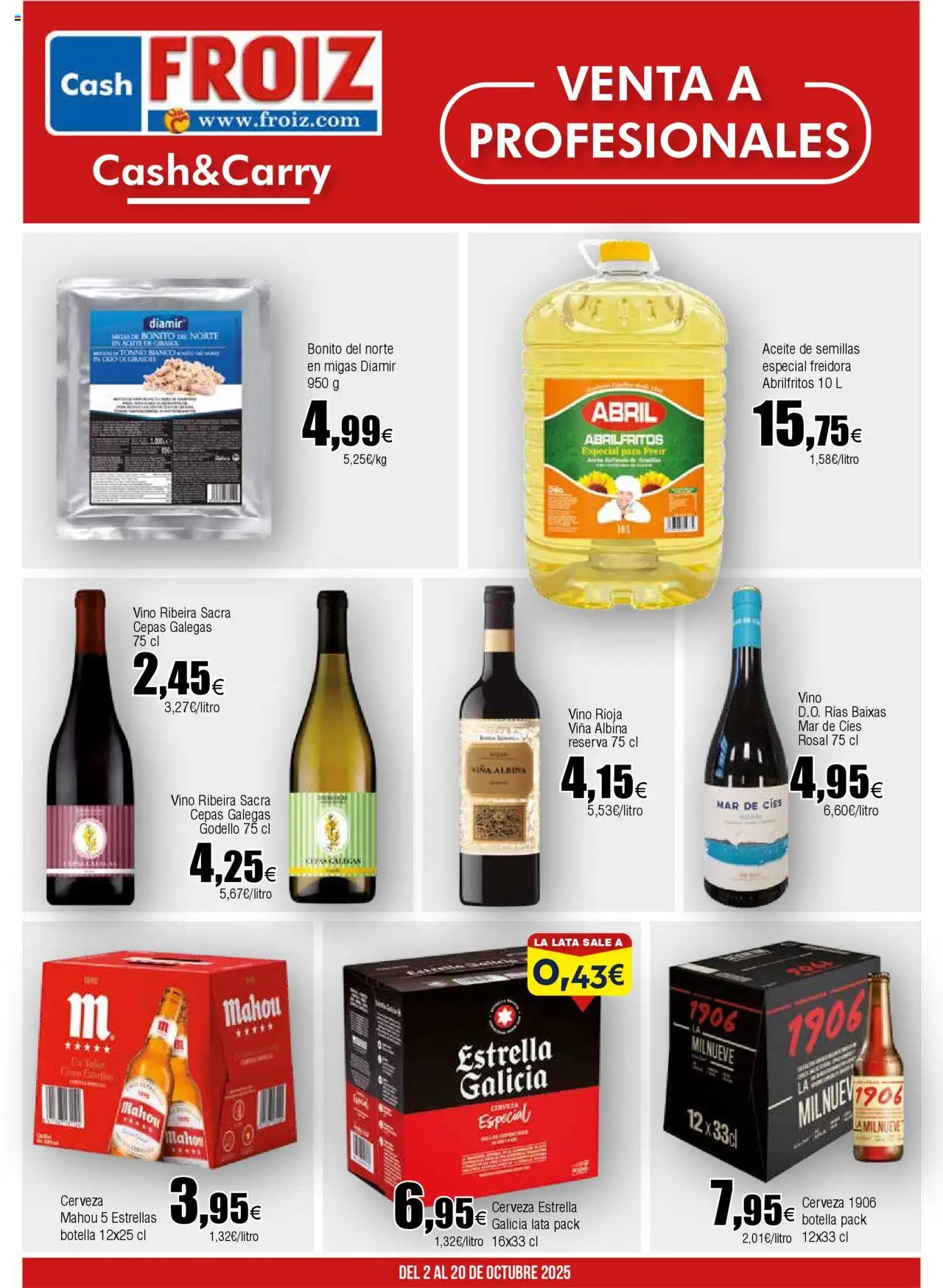 Froiz Cash Froiz > 02/10 - 20/10/2025 > Ofertas