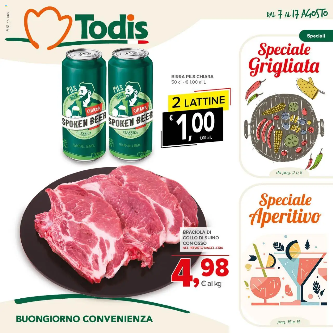 Volantino Todis valido da 07/08/2025 numero di pagina 1