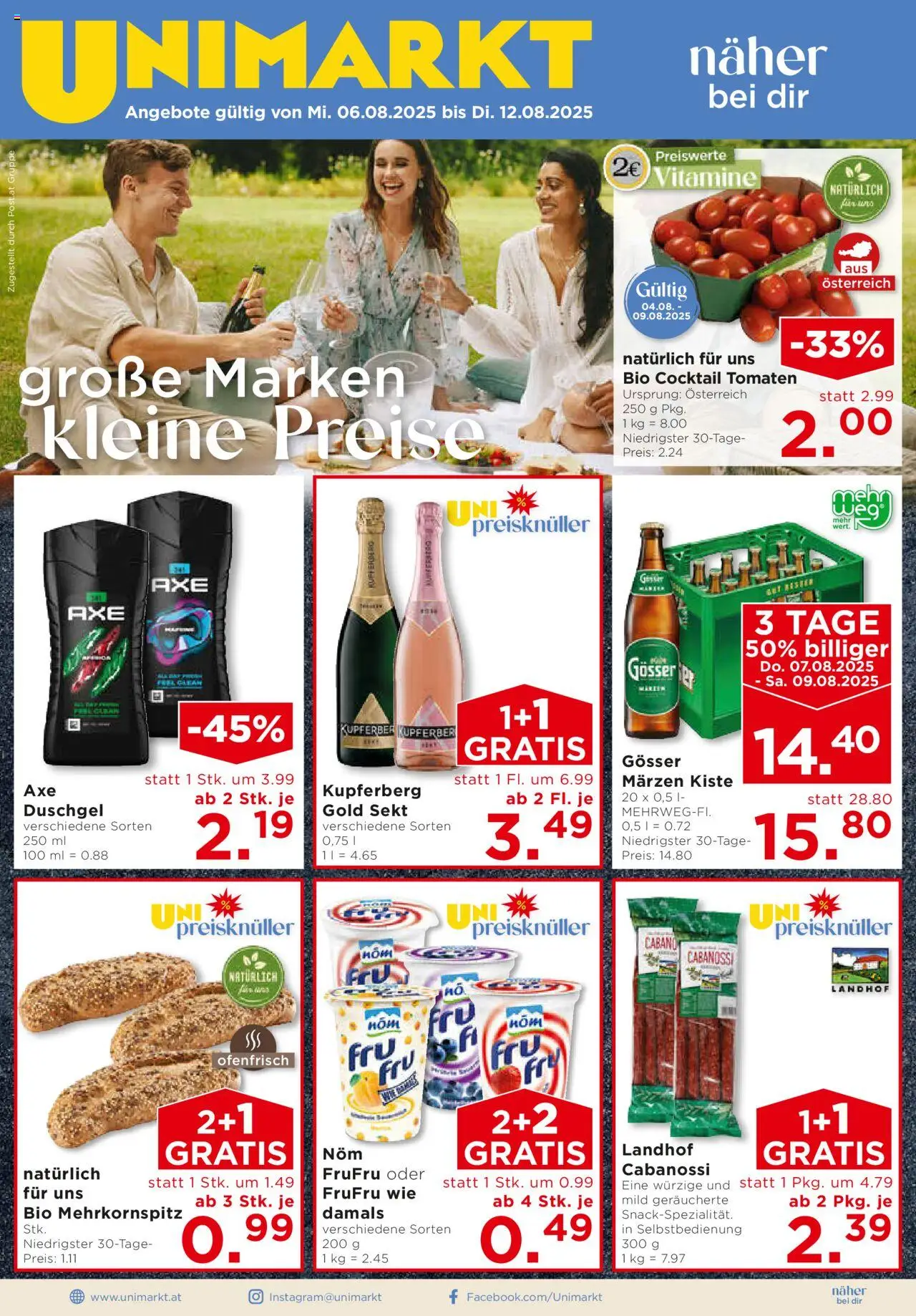  Unimarkt Broschüre ab (06.08.2025 - 12.08.2025) - Seite 1